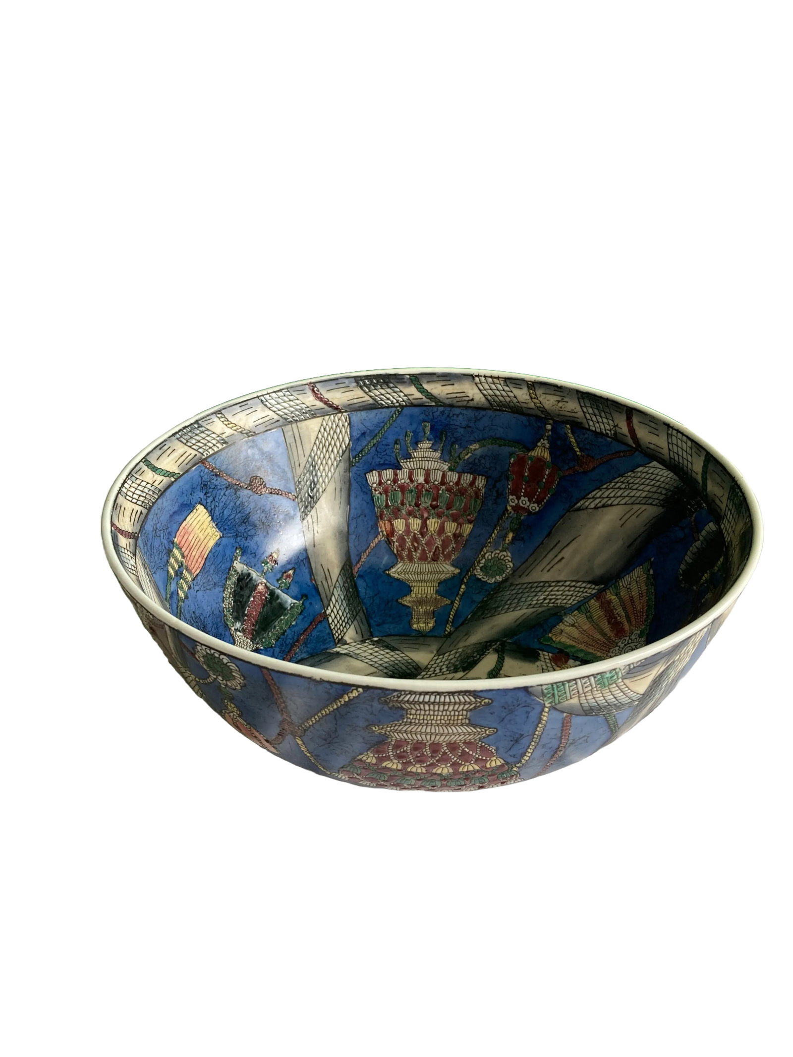 1950s Blue Ceramic Decorative Bowl - 2
