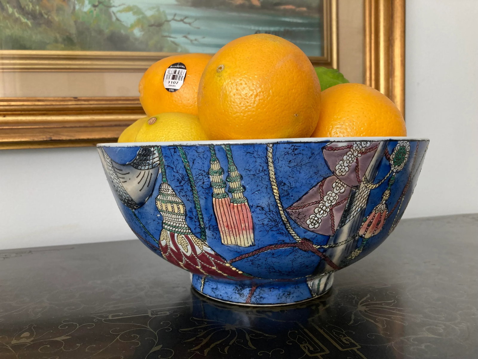 1950s Blue Ceramic Decorative Bowl - 5