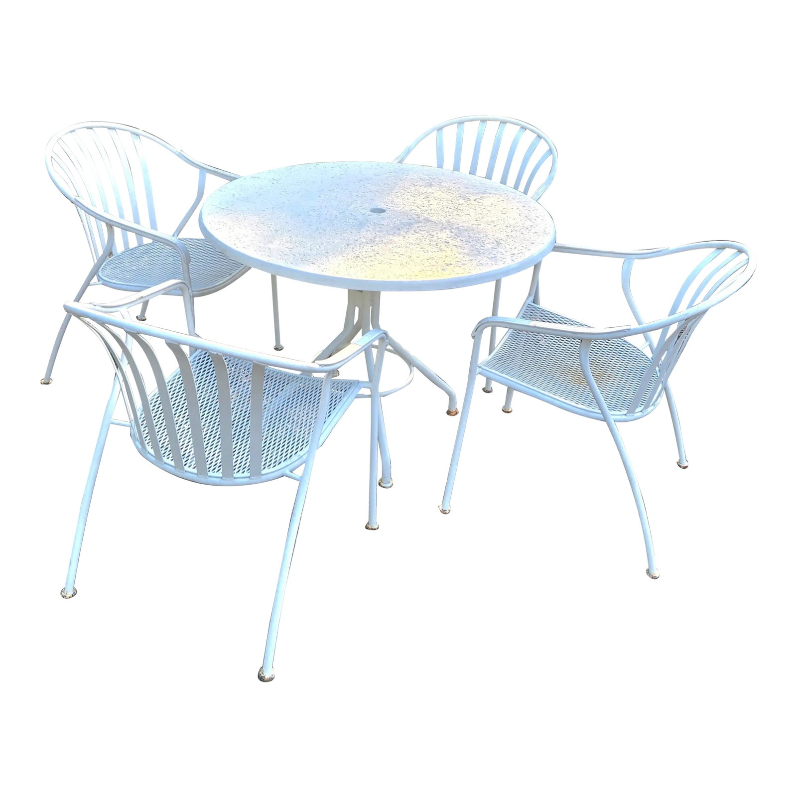 Vintage Woodard Wrought Iron Table and Chairs (1 of 8)