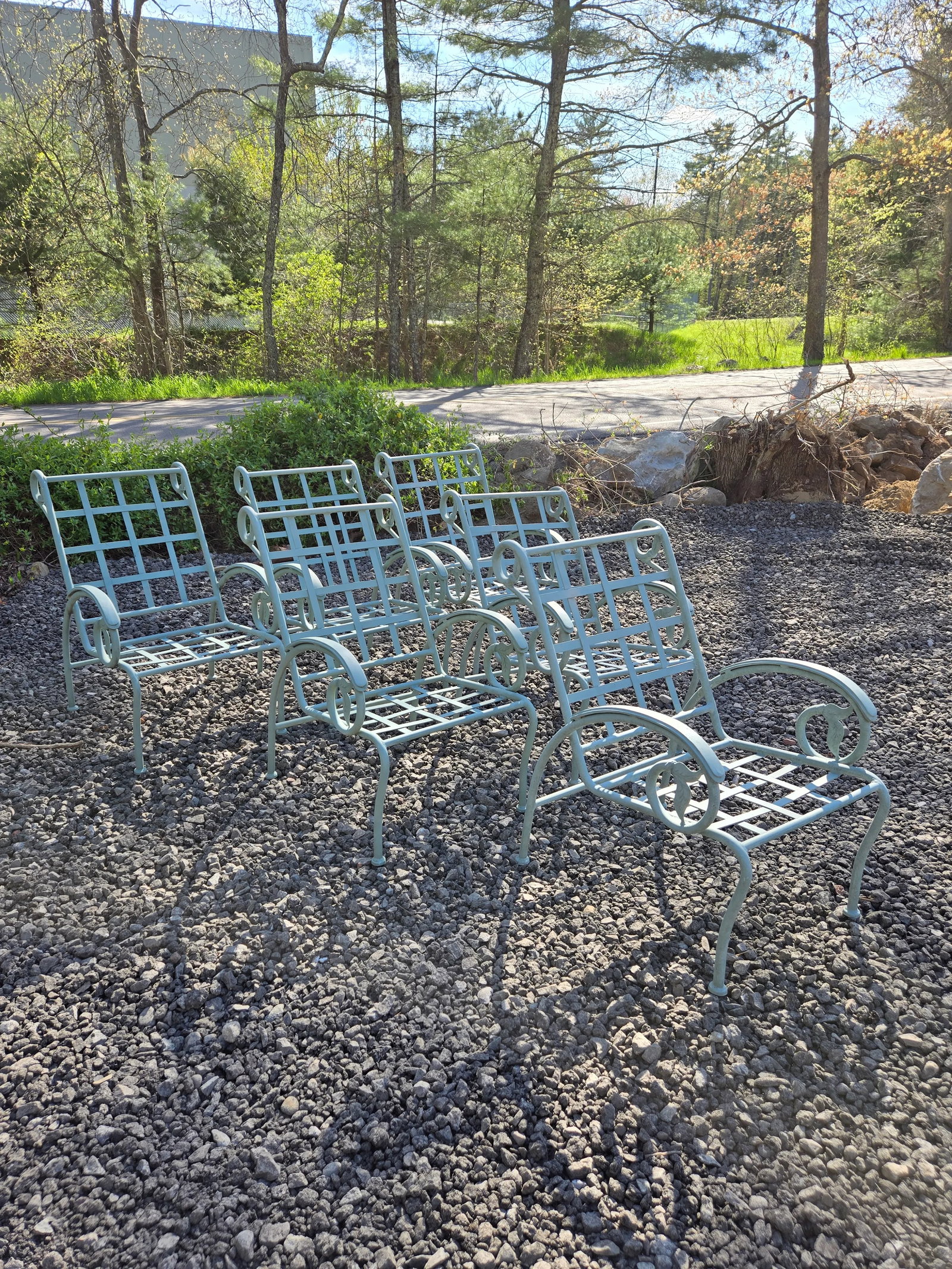 Mid 20th Century Maurizio Tempestini Style Wrought Iron Patio Chairs - Set of 6 - 4