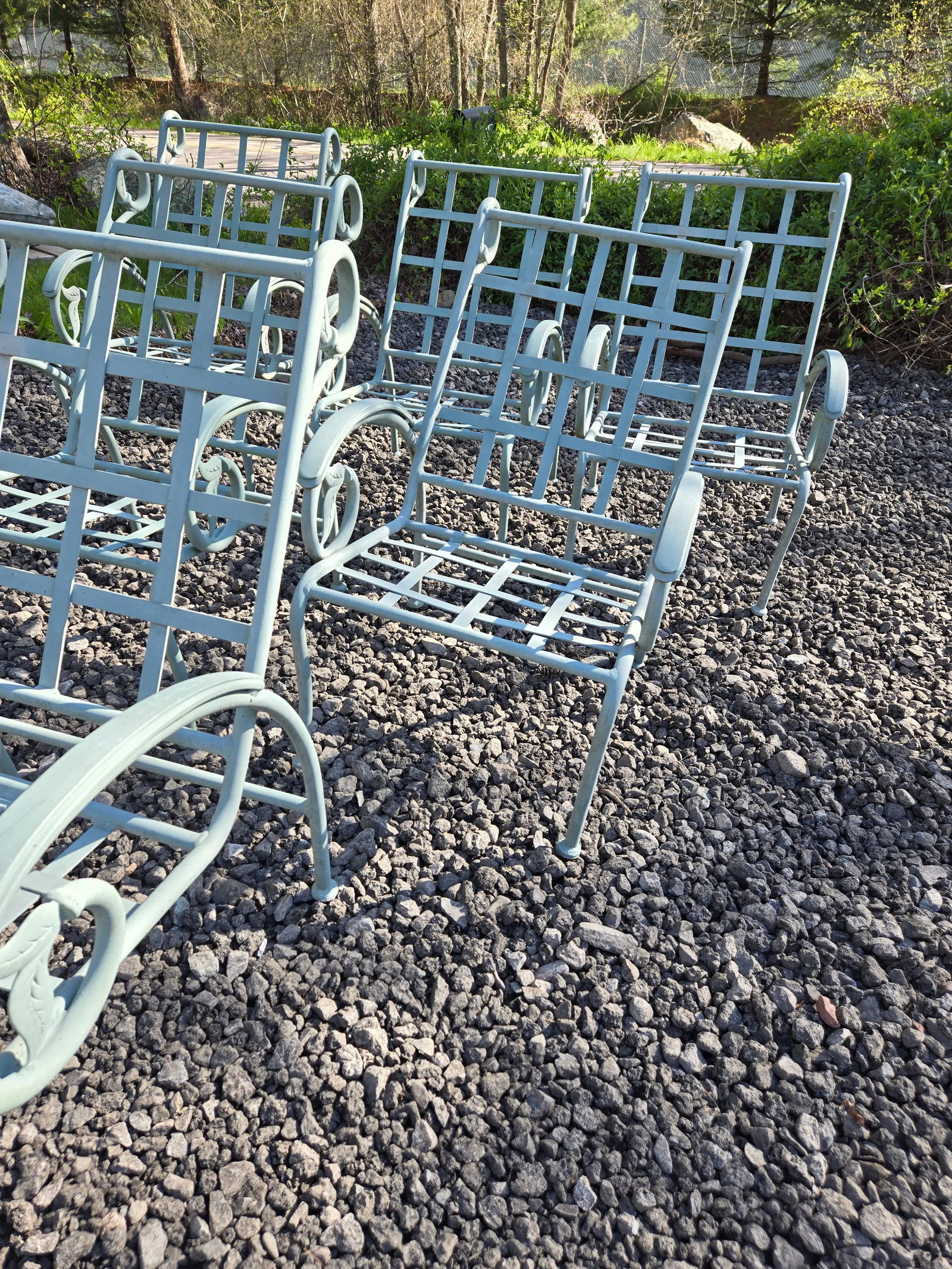 Mid 20th Century Maurizio Tempestini Style Wrought Iron Patio Chairs - Set of 6 - 5