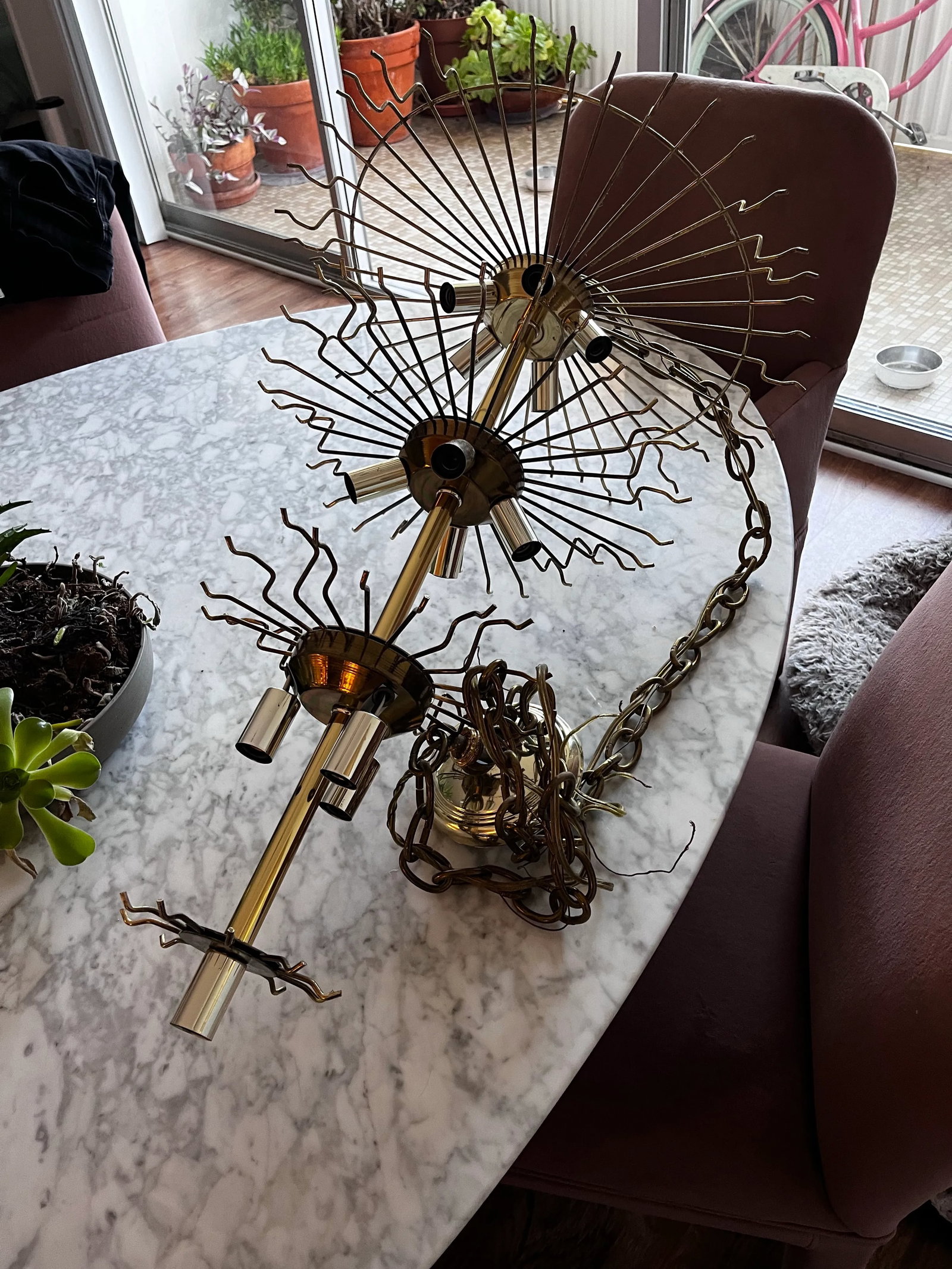 1950's Art Deco Lucite Chandelier - 7
