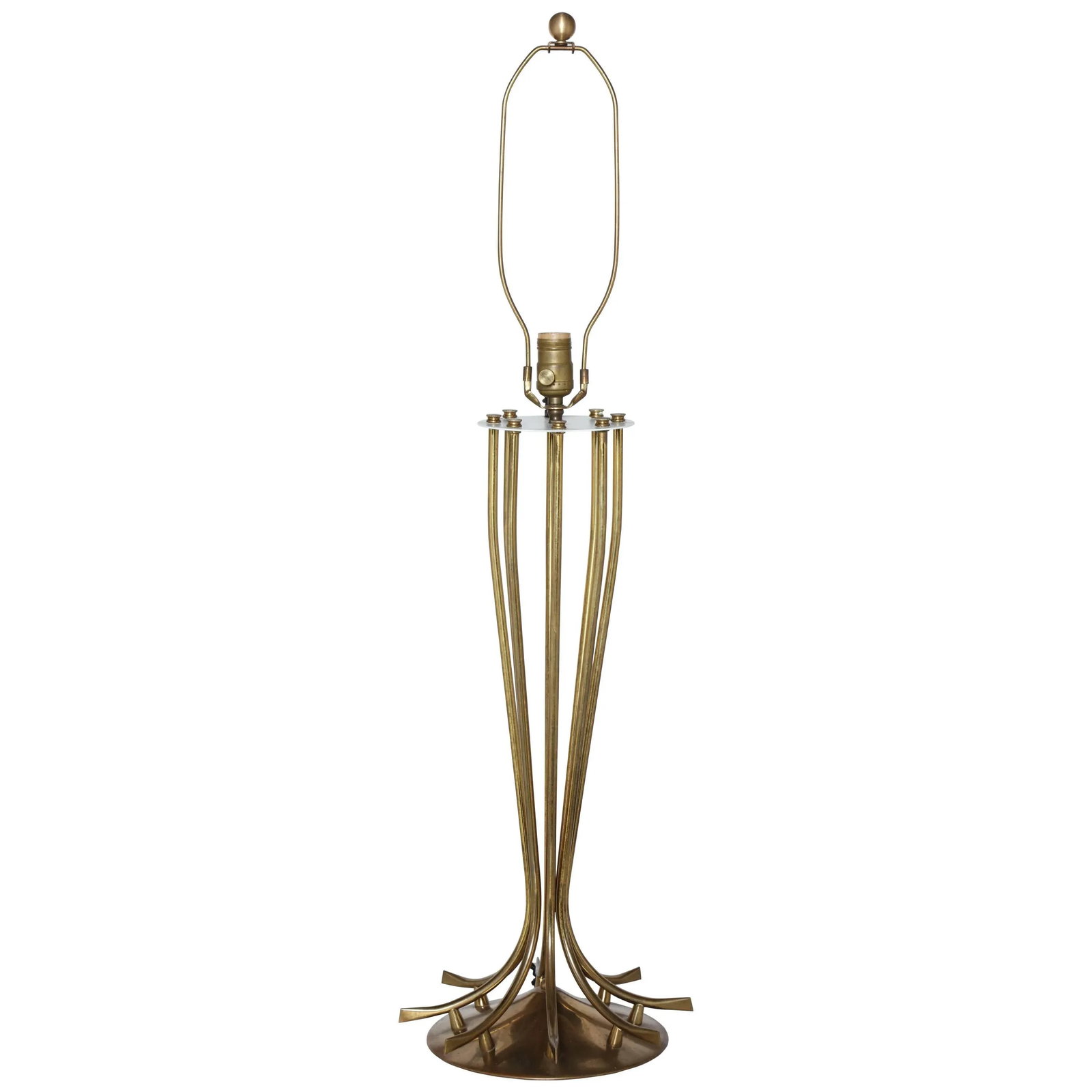 1950s Tall Millepatte Style Brass Table Lamp - 11