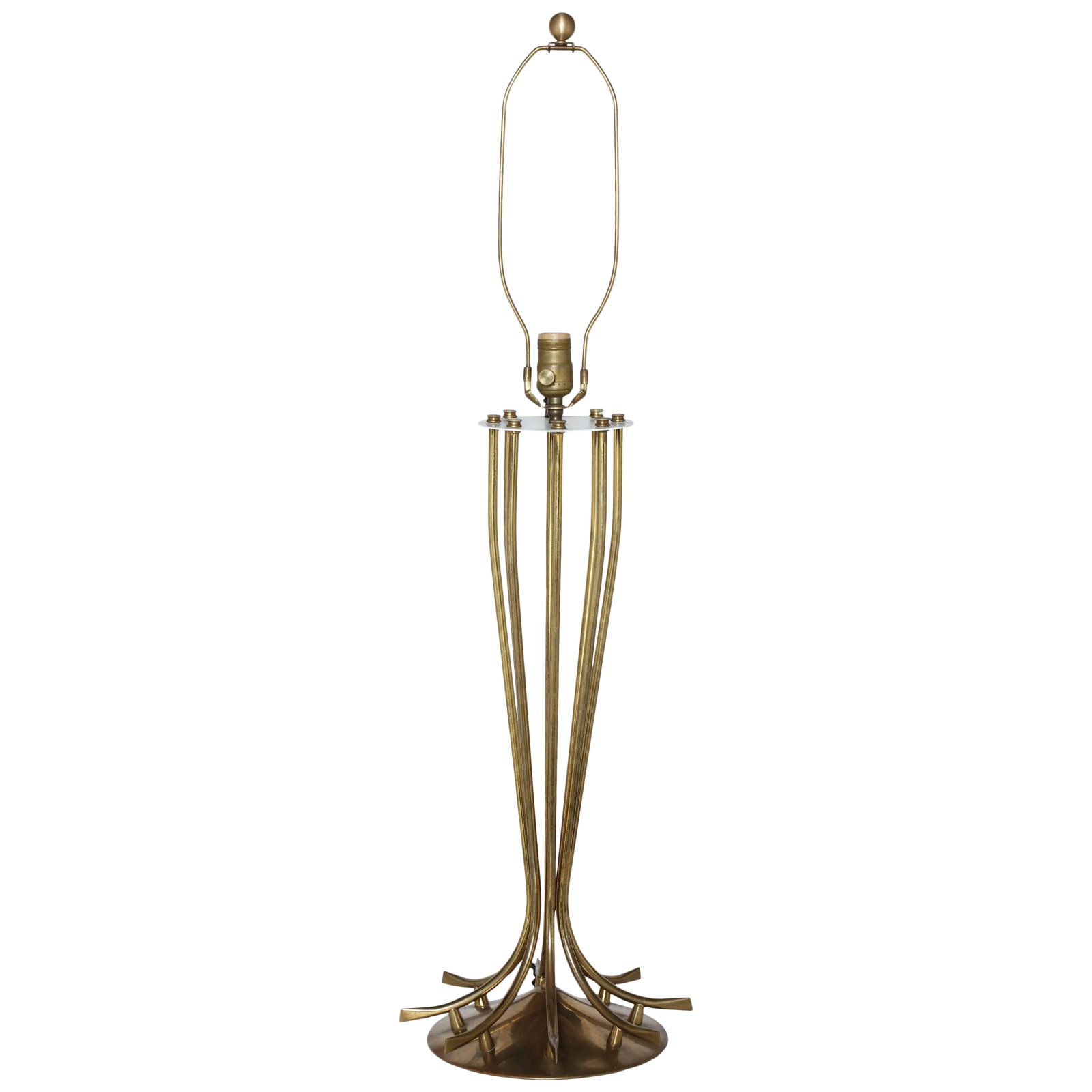 1950s Tall Millepatte Style Brass Table Lamp (1 of 11)