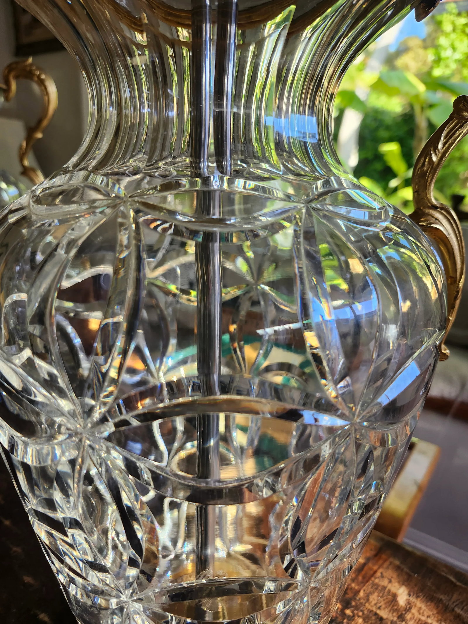 Vintage Hollywood Regency Style Marbro Table Lamp Brass and Mario Benito Crystal Base -A Pair - 8