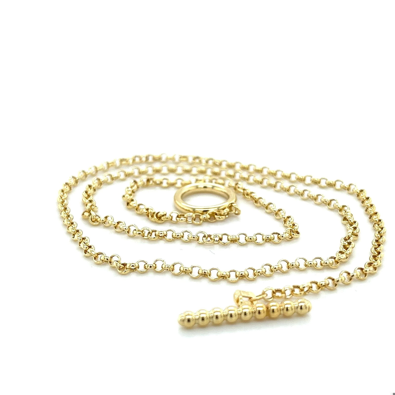 14k Gold Bar and Toggle Chain Necklace - 4