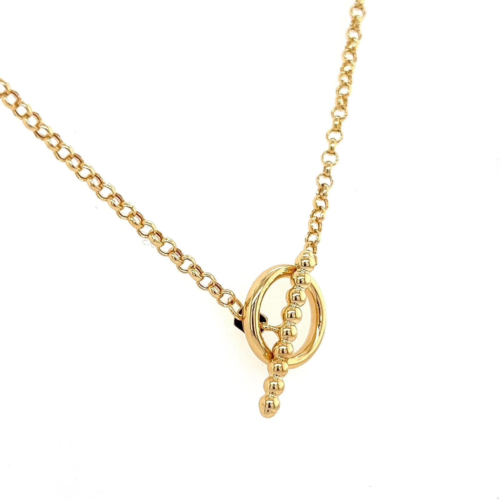 14k Gold Bar and Toggle Chain Necklace - 6