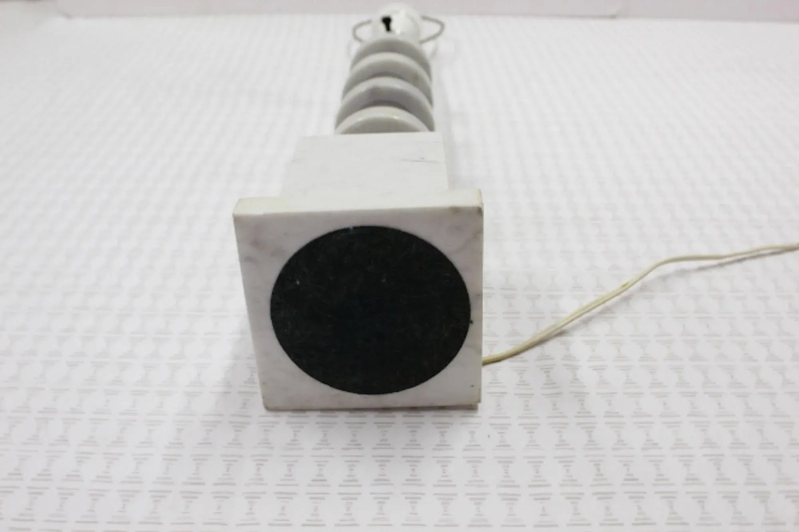 1970s Stacked Rings of Carrara Marble Table Lamp - 6