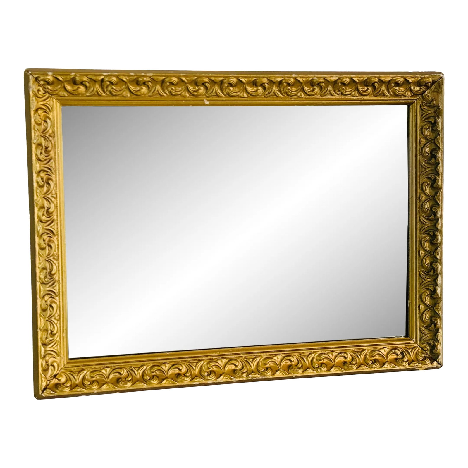 Vintage 1930s Hollywood Regency Gold Hand Carved Wood Wall Mirror (1 of 7)
