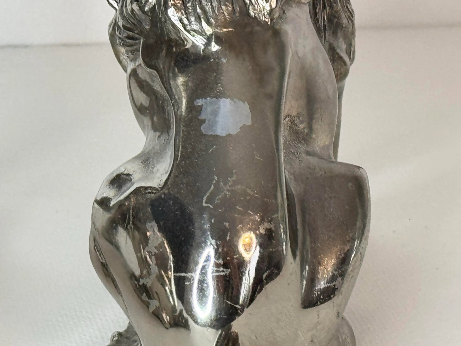 Vintage 1920s Silver-Plated Lap Dog Figurines, a Pair - 4