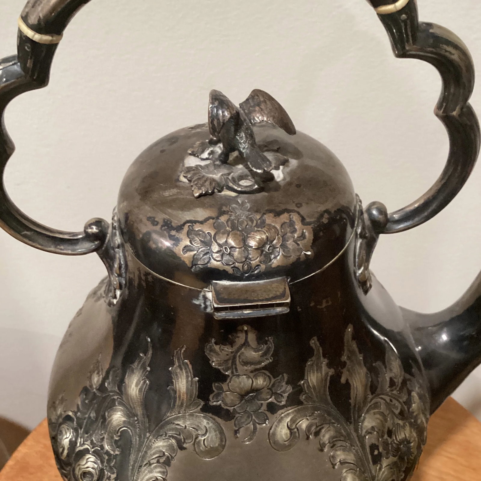 Antique Victorian Silver Plate Kettle With Original Decorative Burner Circa 1880 - 11