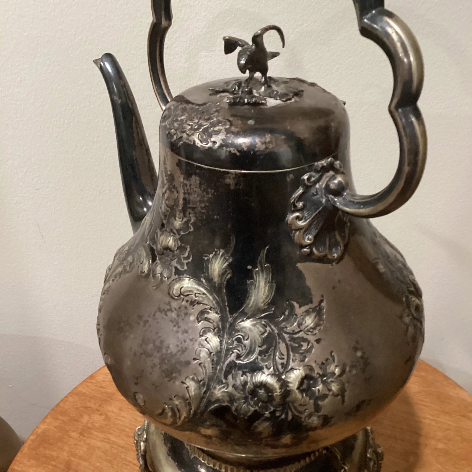 Antique Victorian Silver Plate Kettle With Original Decorative Burner Circa 1880 - 12