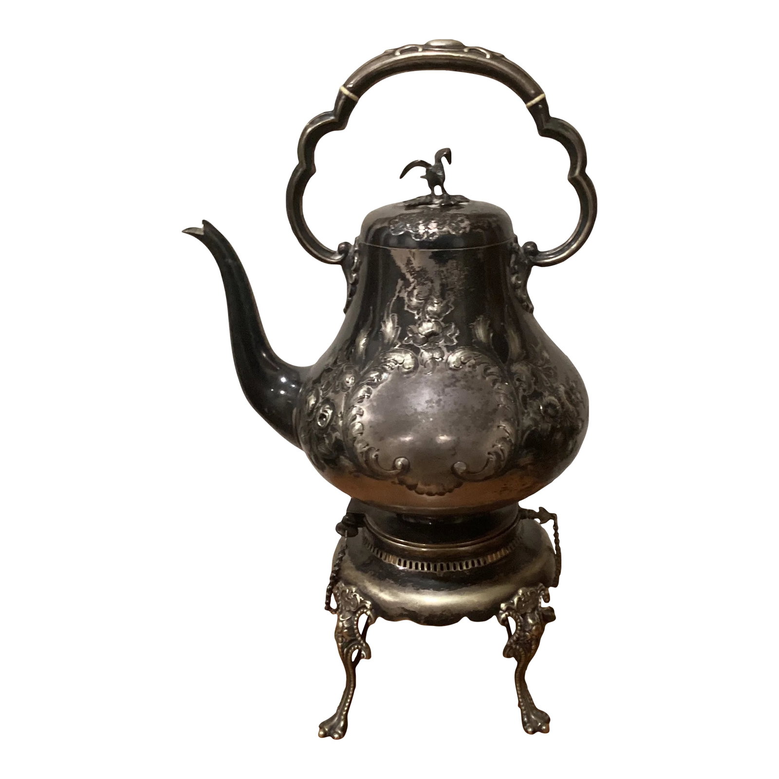 Antique Victorian Silver Plate Kettle With Original Decorative Burner Circa 1880 (1 of 12)