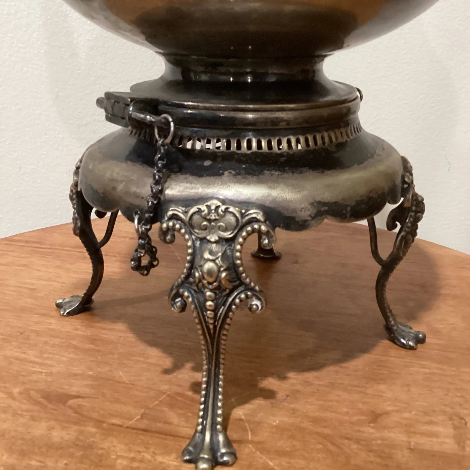 Antique Victorian Silver Plate Kettle With Original Decorative Burner Circa 1880 - 4