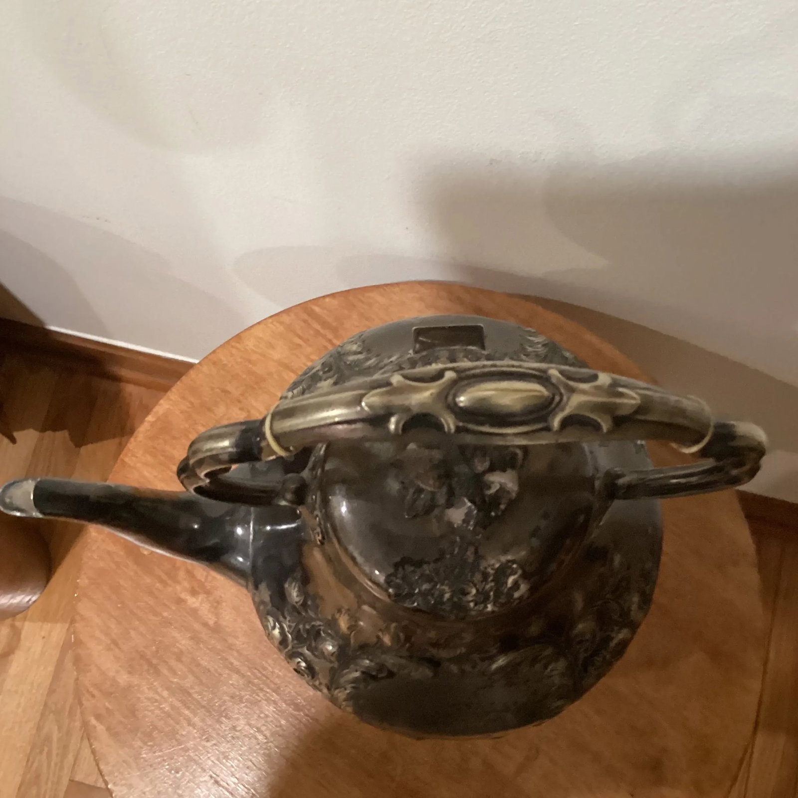 Antique Victorian Silver Plate Kettle With Original Decorative Burner Circa 1880 - 6