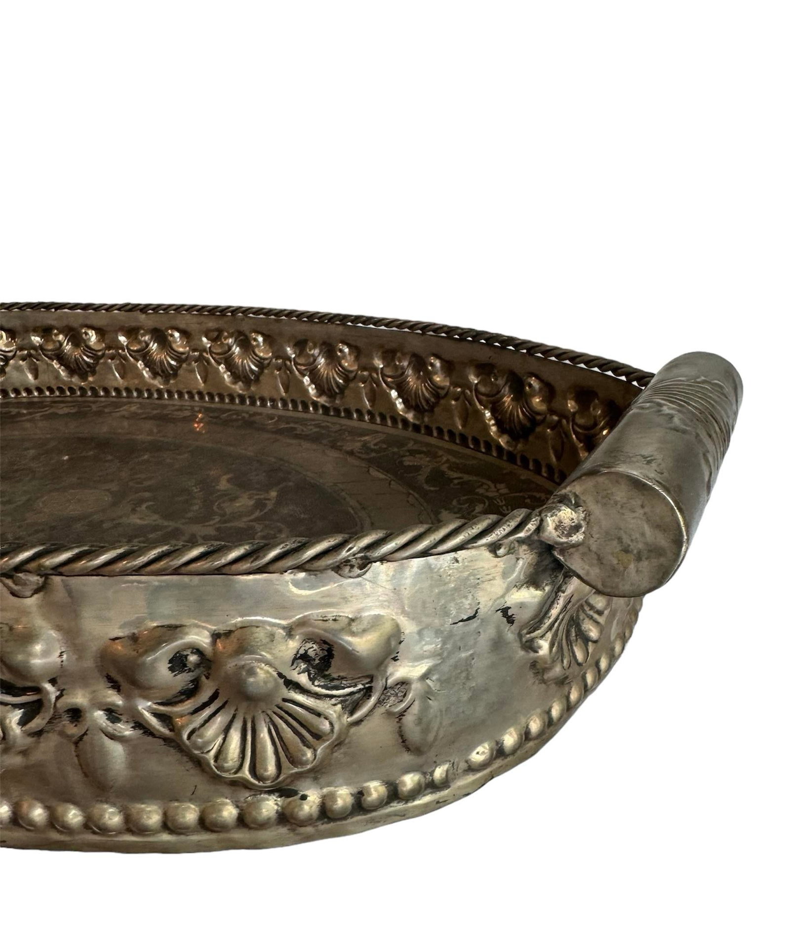 Oversized 1960s Vintage Castilian Imports Deep Silver Tray - 4