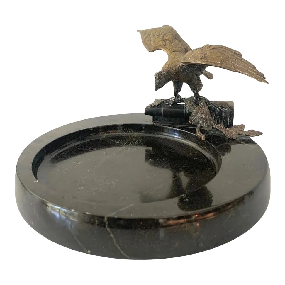 20th Century Bronze Imperial Eagle and Marble Trinket Tray (1 of 11)