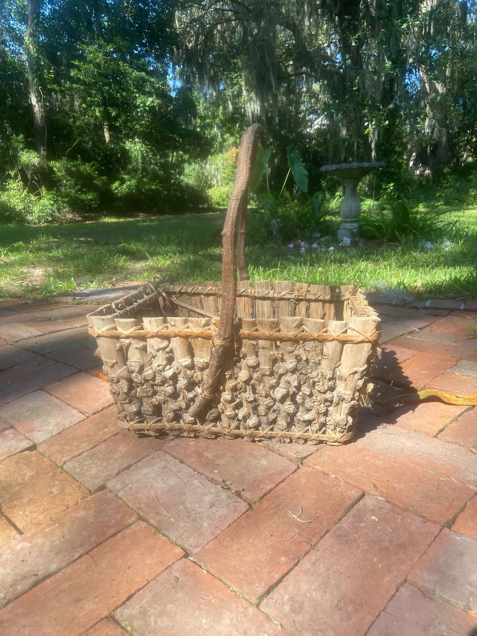 Vintage North Carolina Hand Made Twig Foraging Basket - 2