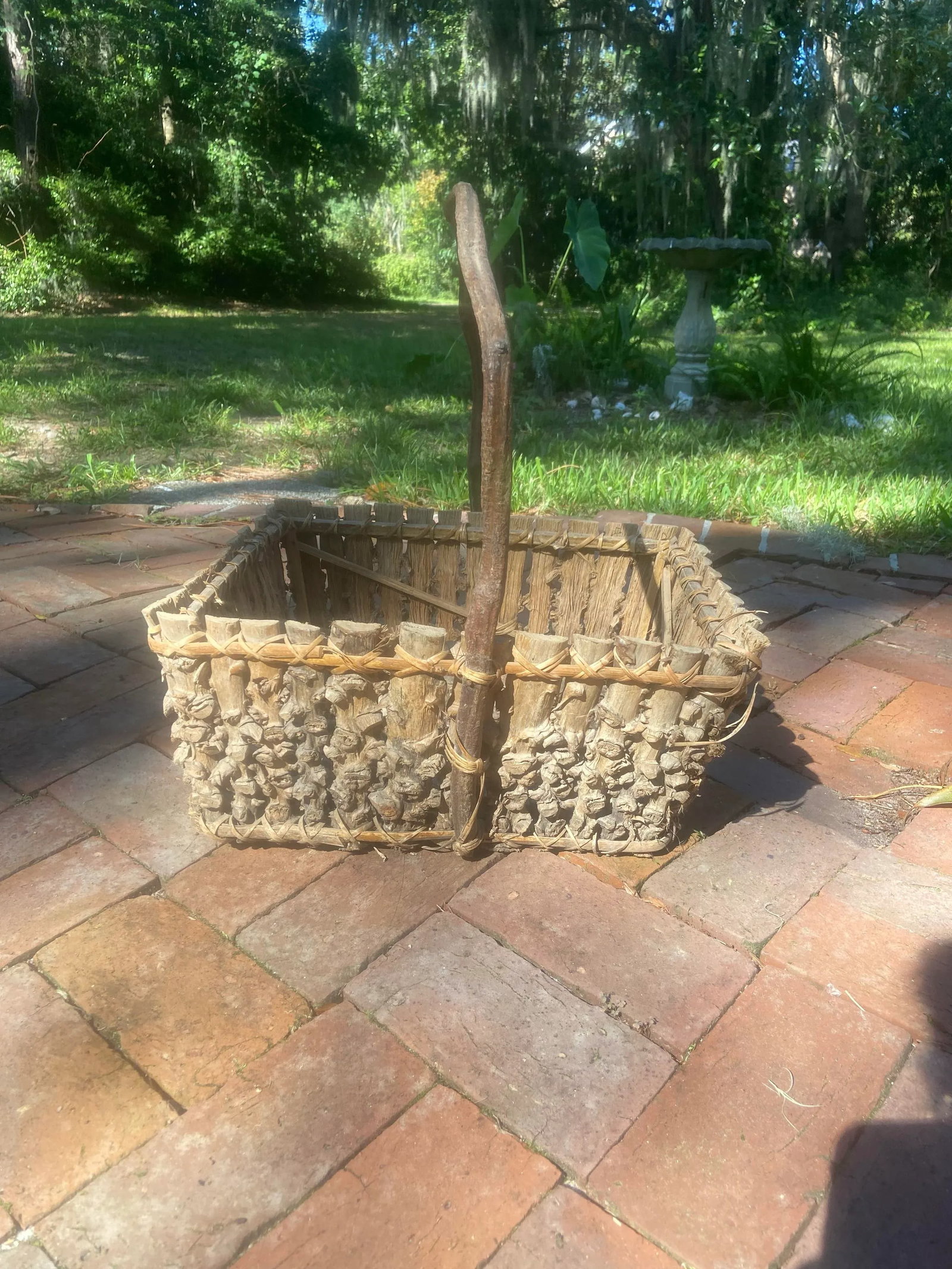 Vintage North Carolina Hand Made Twig Foraging Basket - 6