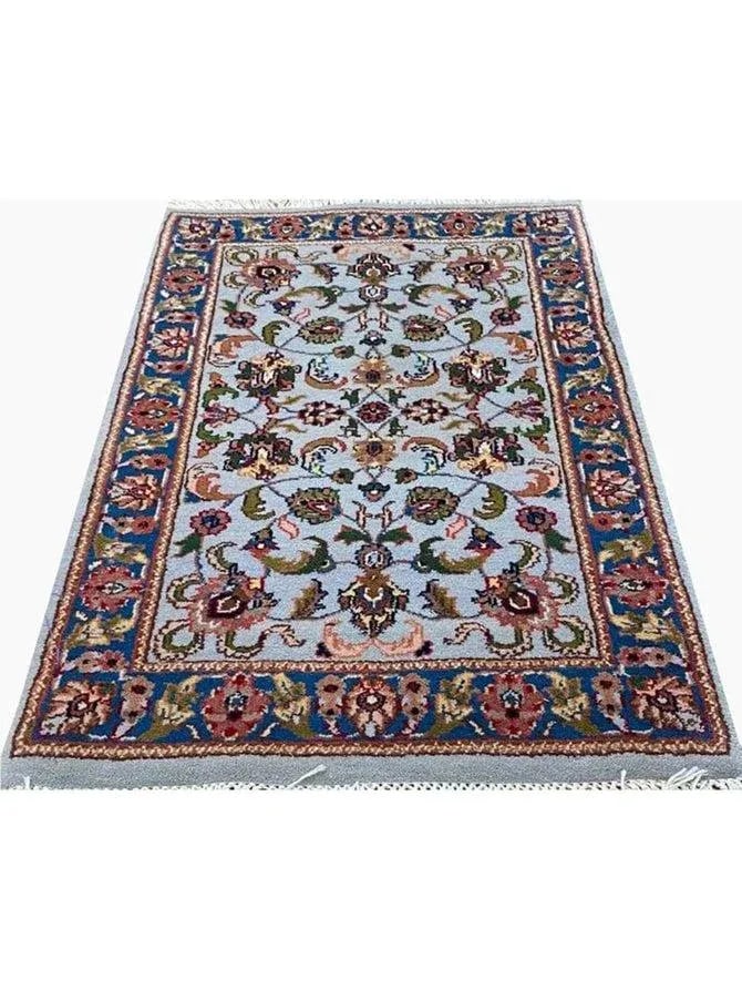 1990s Handwoven Indian Agra Area Rug 2x3 - 2