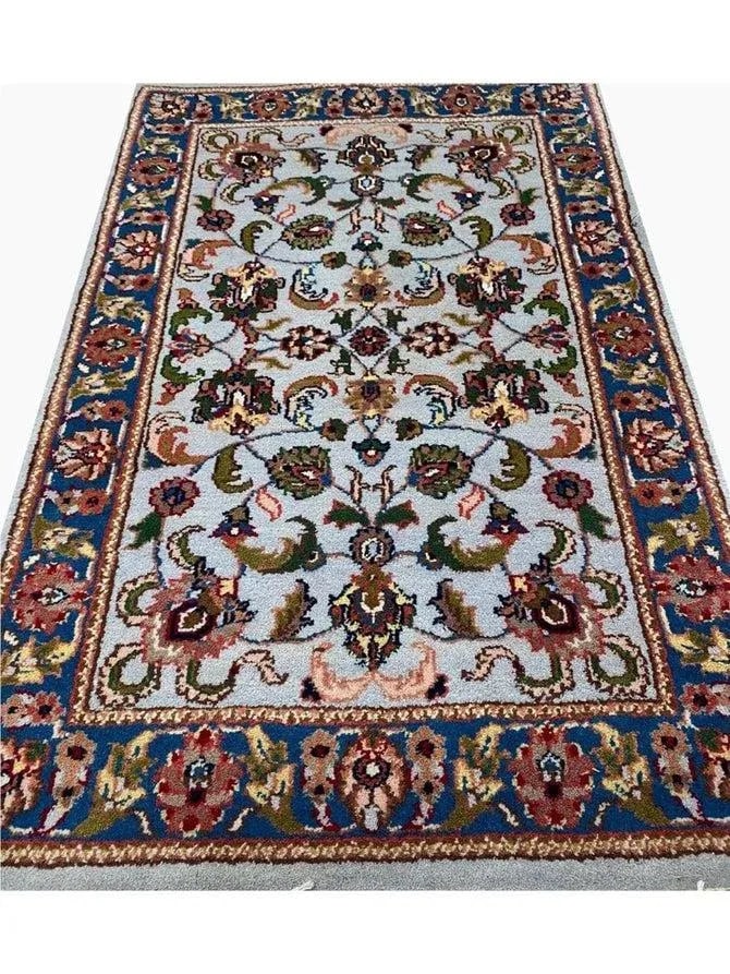 1990s Handwoven Indian Agra Area Rug 2x3 - 4