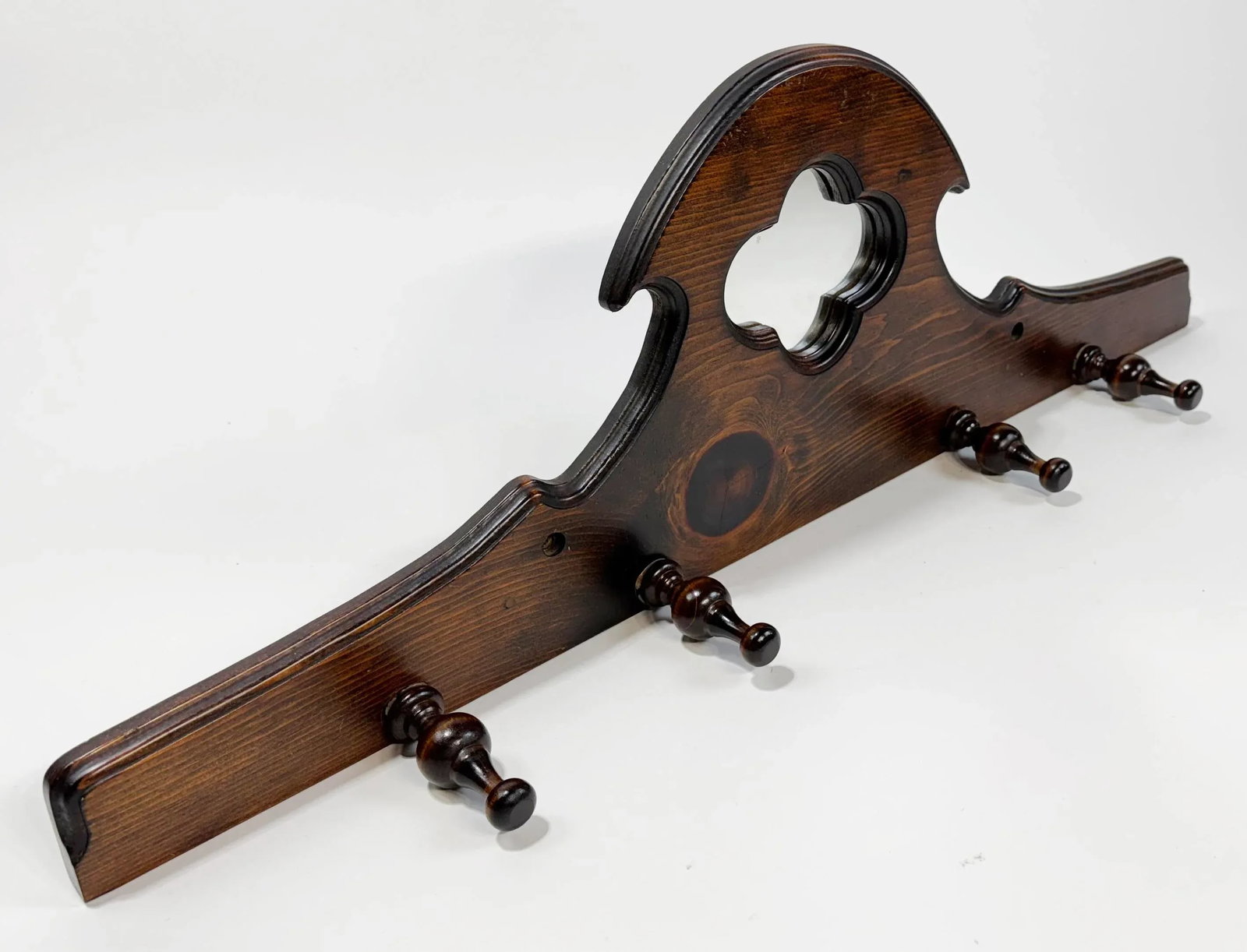 Vintage Colonial Style Pine Wood Wall Coat Hook - 3