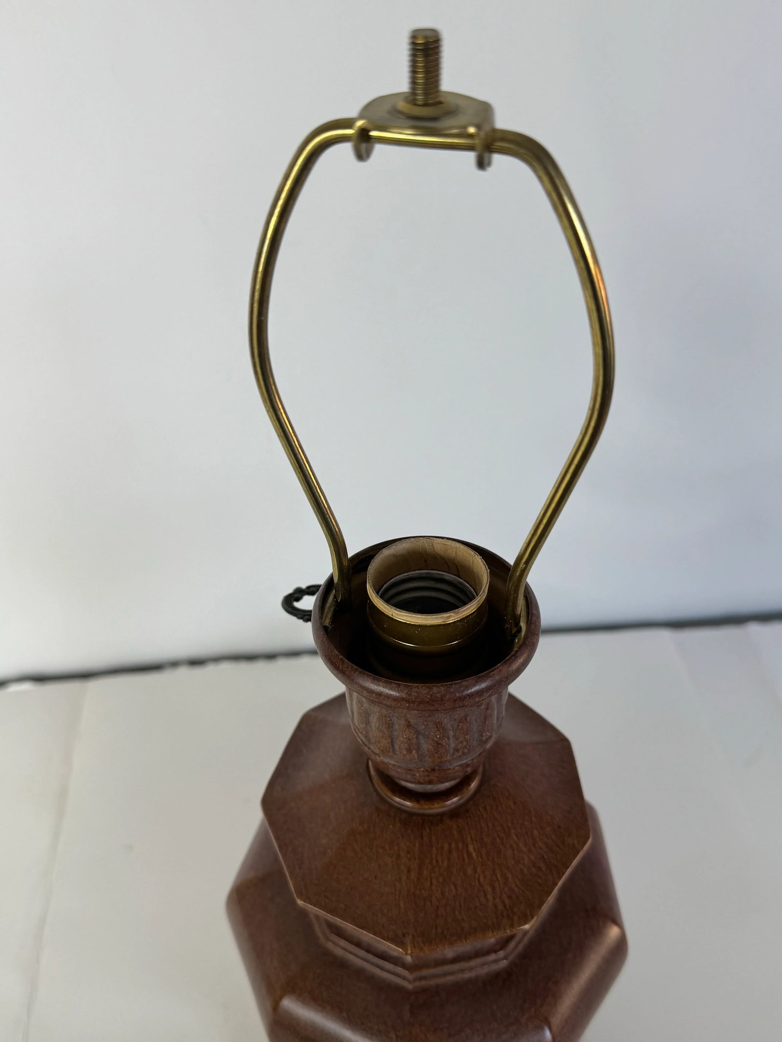 Bronze Footed Small Table Lamp With Quoizel Shade - 7