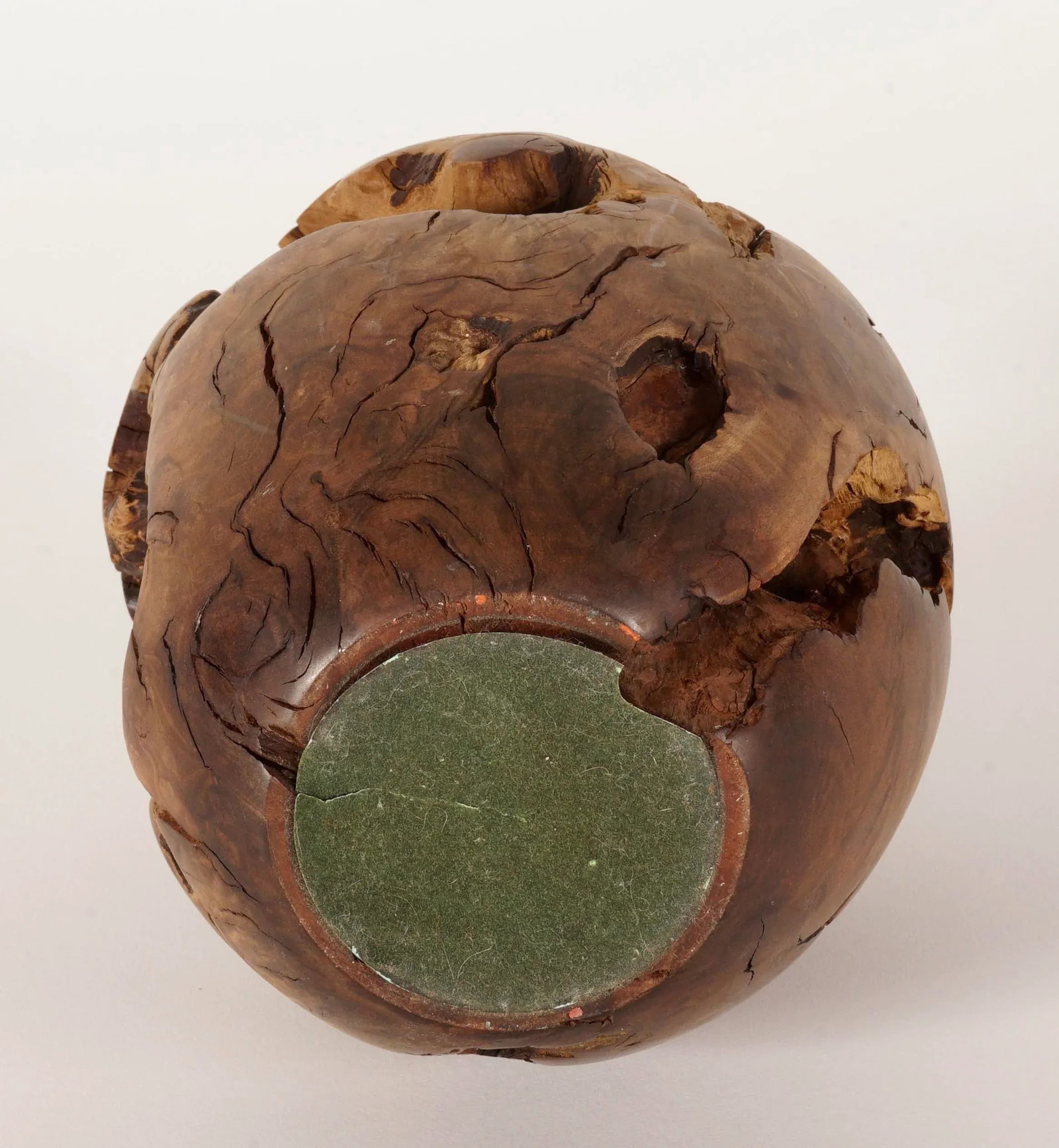 1980s Hand Turn Burlwood Vase - 5