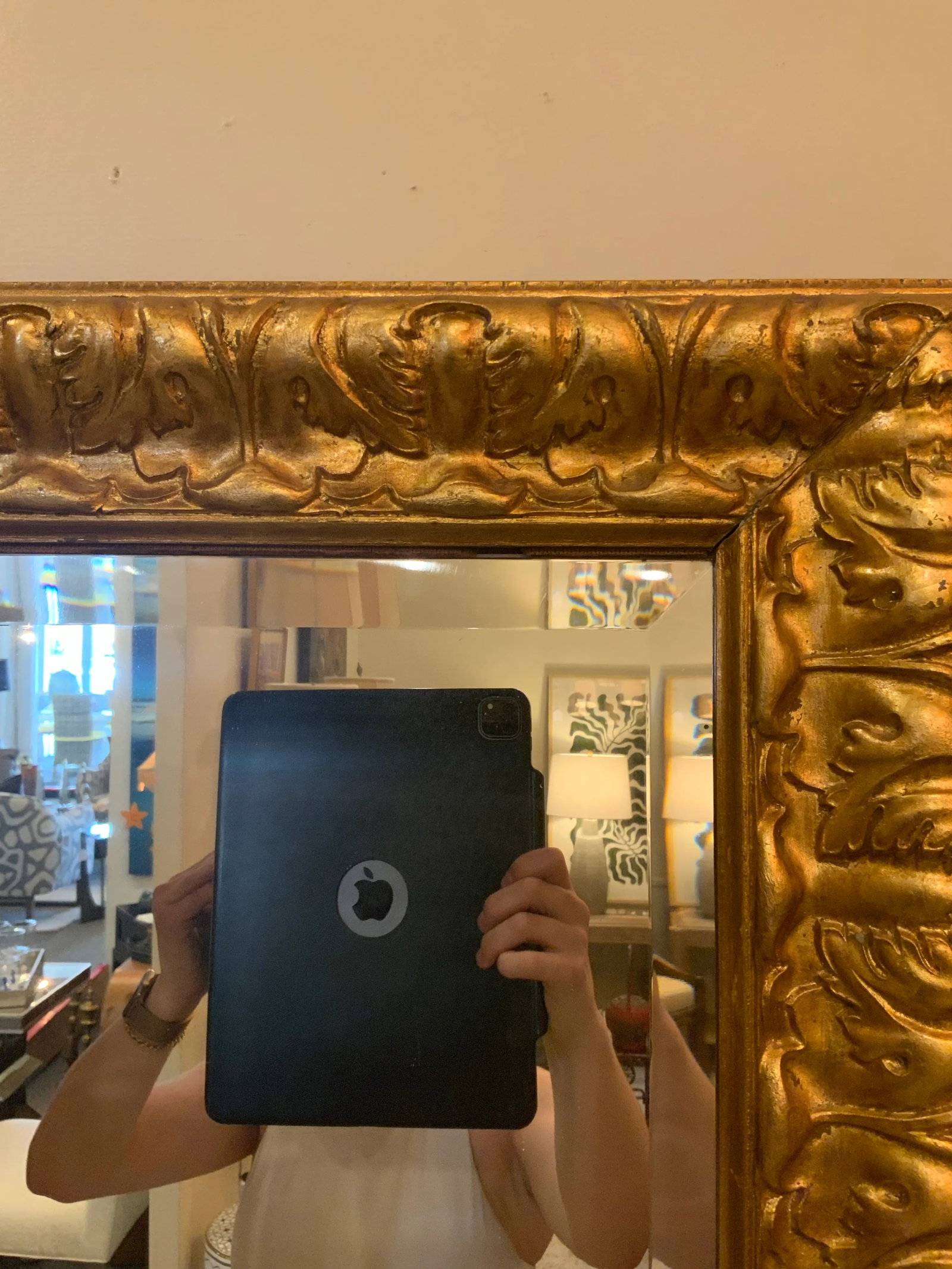 1970s Gold Frame Mirror - 2