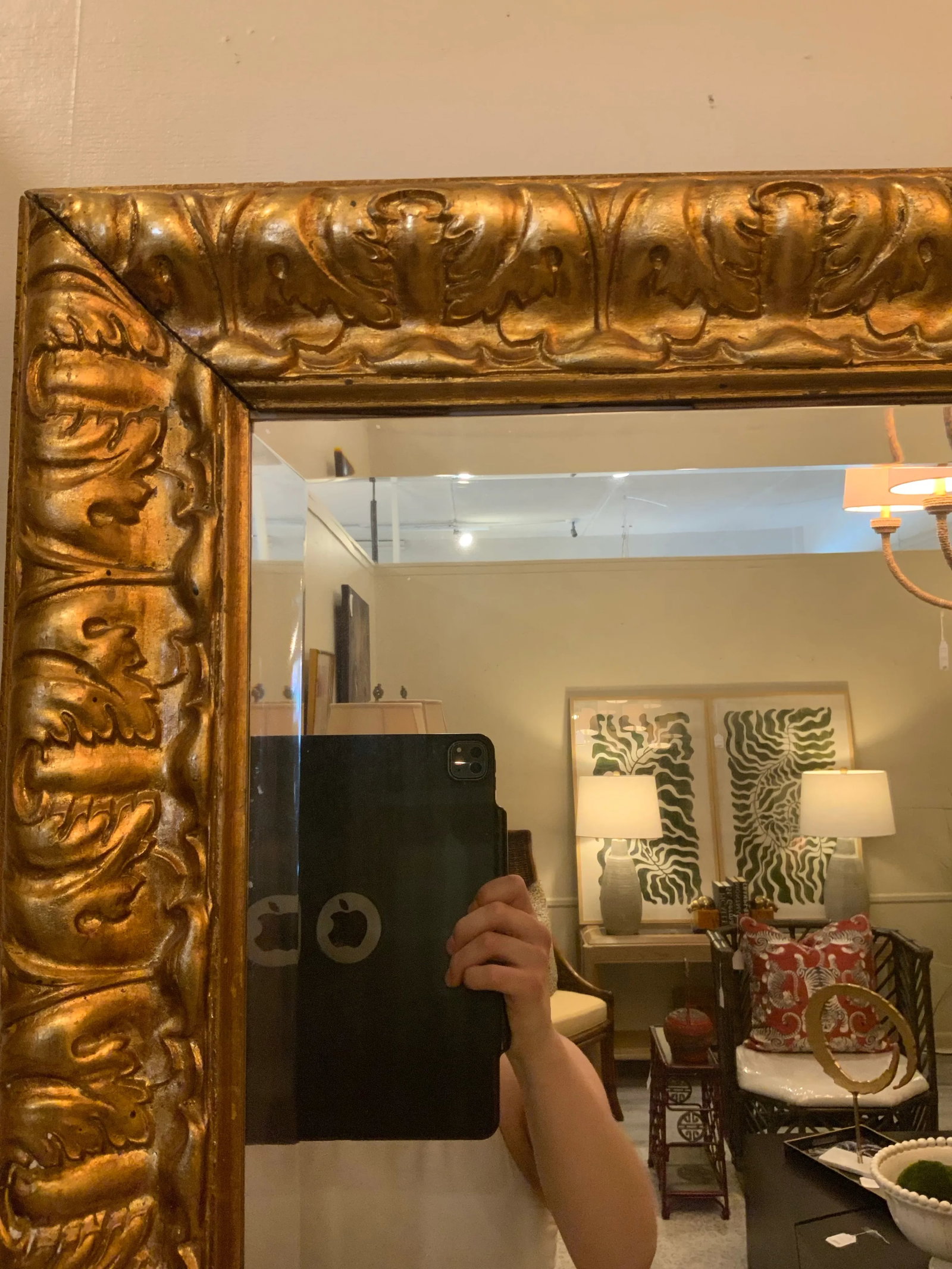 1970s Gold Frame Mirror - 3