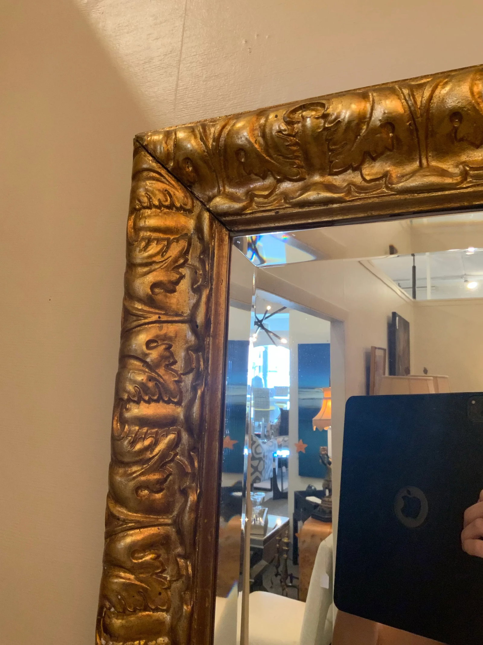 1970s Gold Frame Mirror - 4
