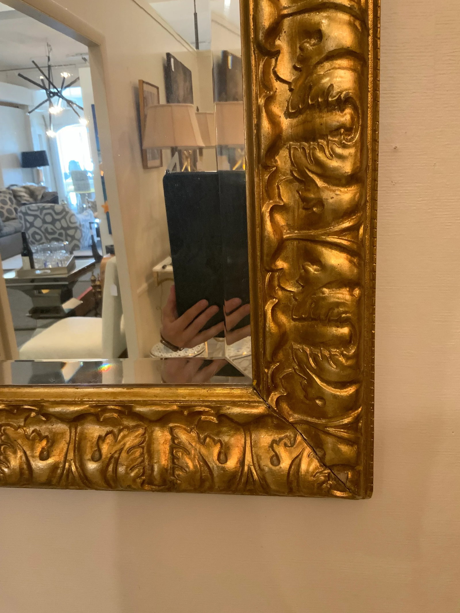 1970s Gold Frame Mirror - 5