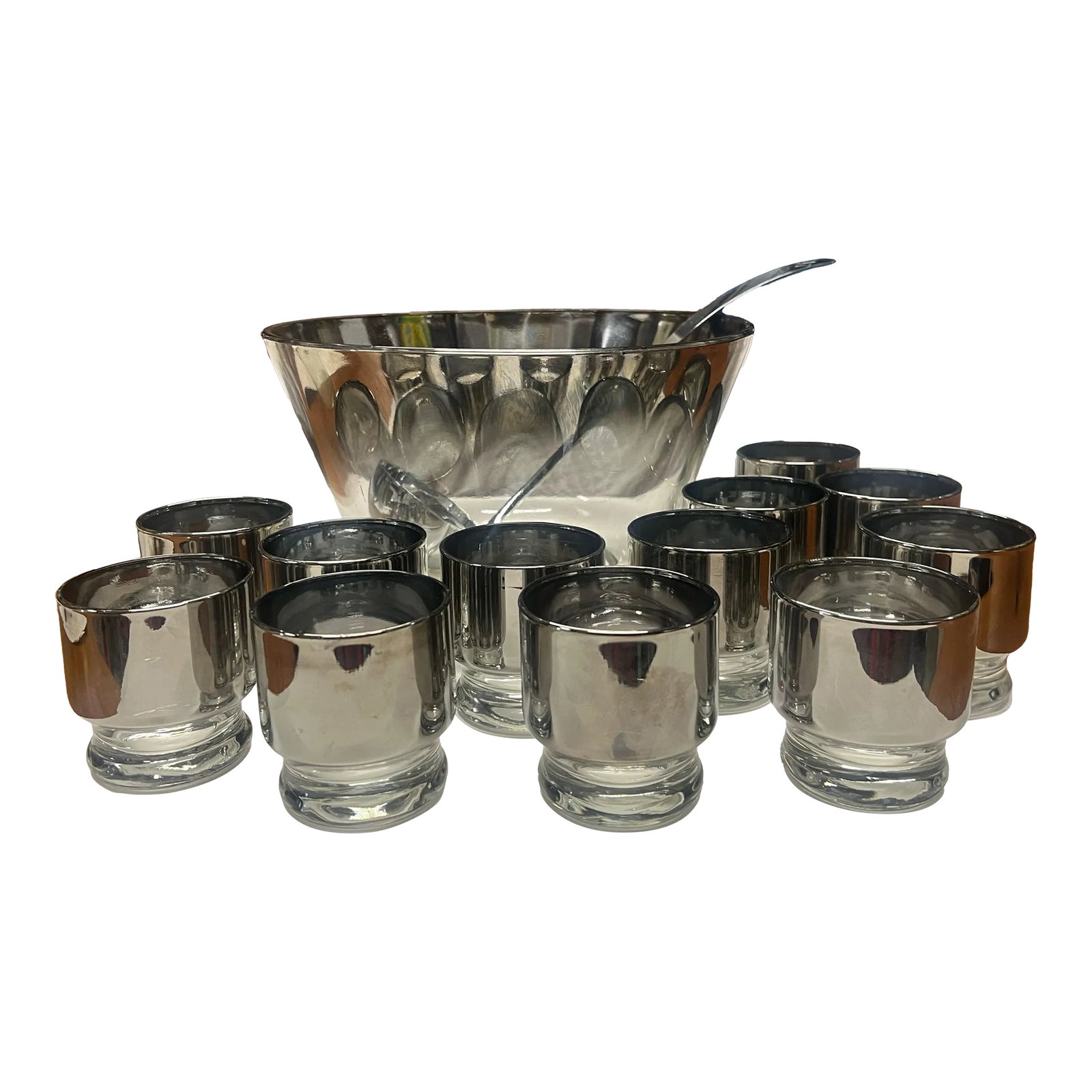 1960s Dorothy Thorpe Style Punch Bowl and Glasses Set - 13 Pieces (1 of 9)