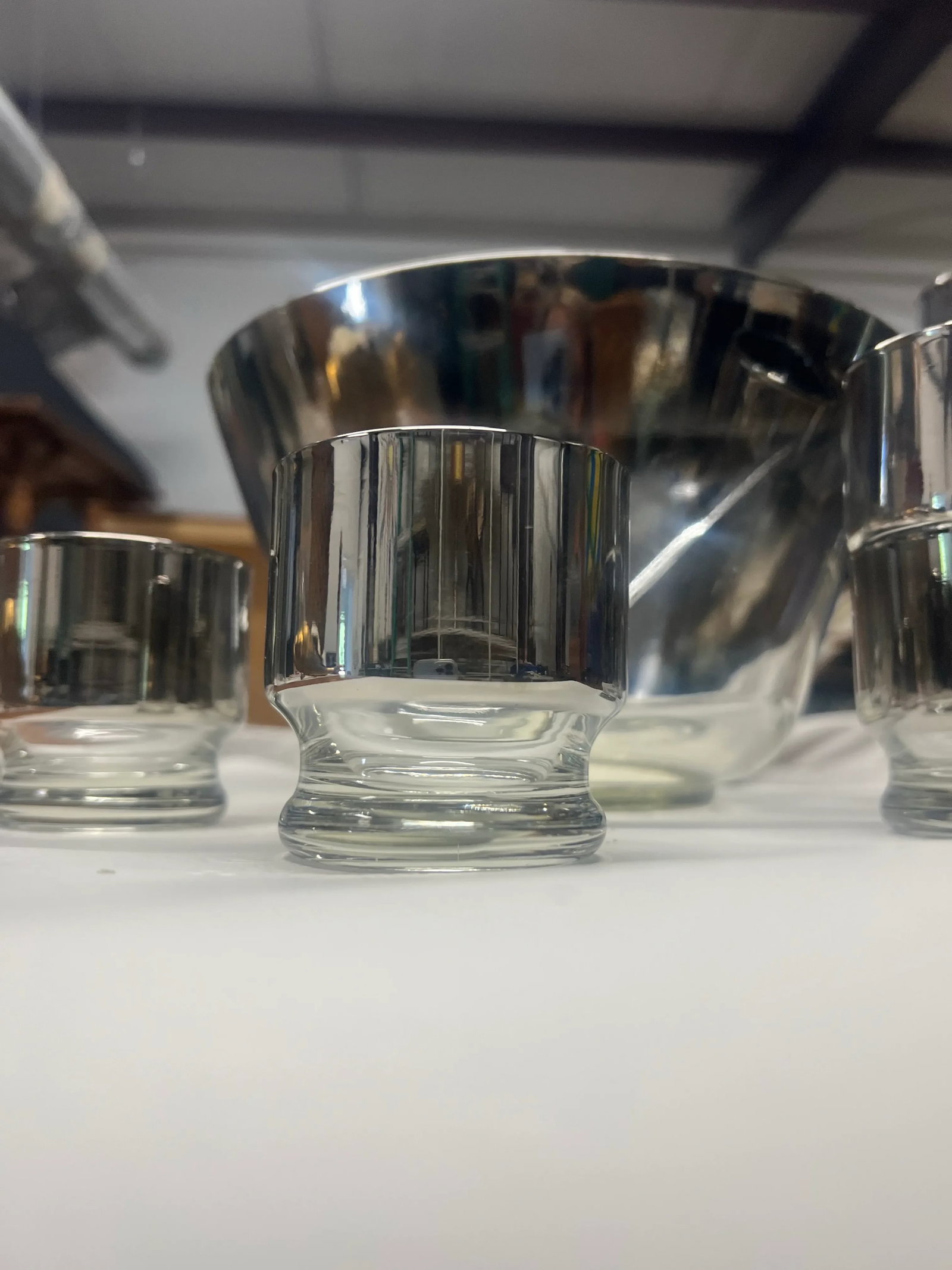 1960s Dorothy Thorpe Style Punch Bowl and Glasses Set - 13 Pieces - 2