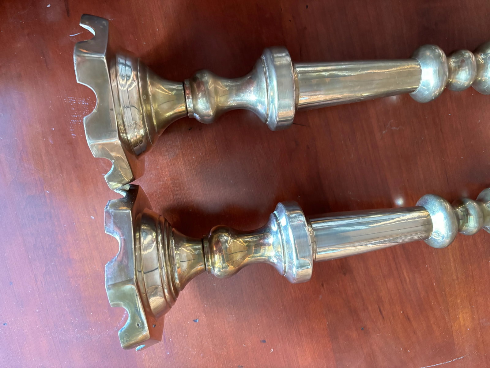 Vintage Solid Brass Tall Candlesticks, a Pair - 11