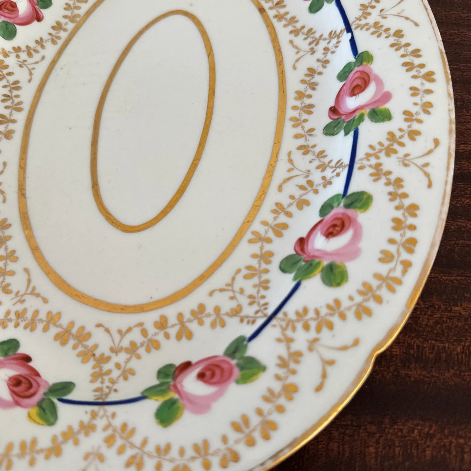 Early 19th Century Coalport Pink Rose Porcelain Platters- a Pair - 7