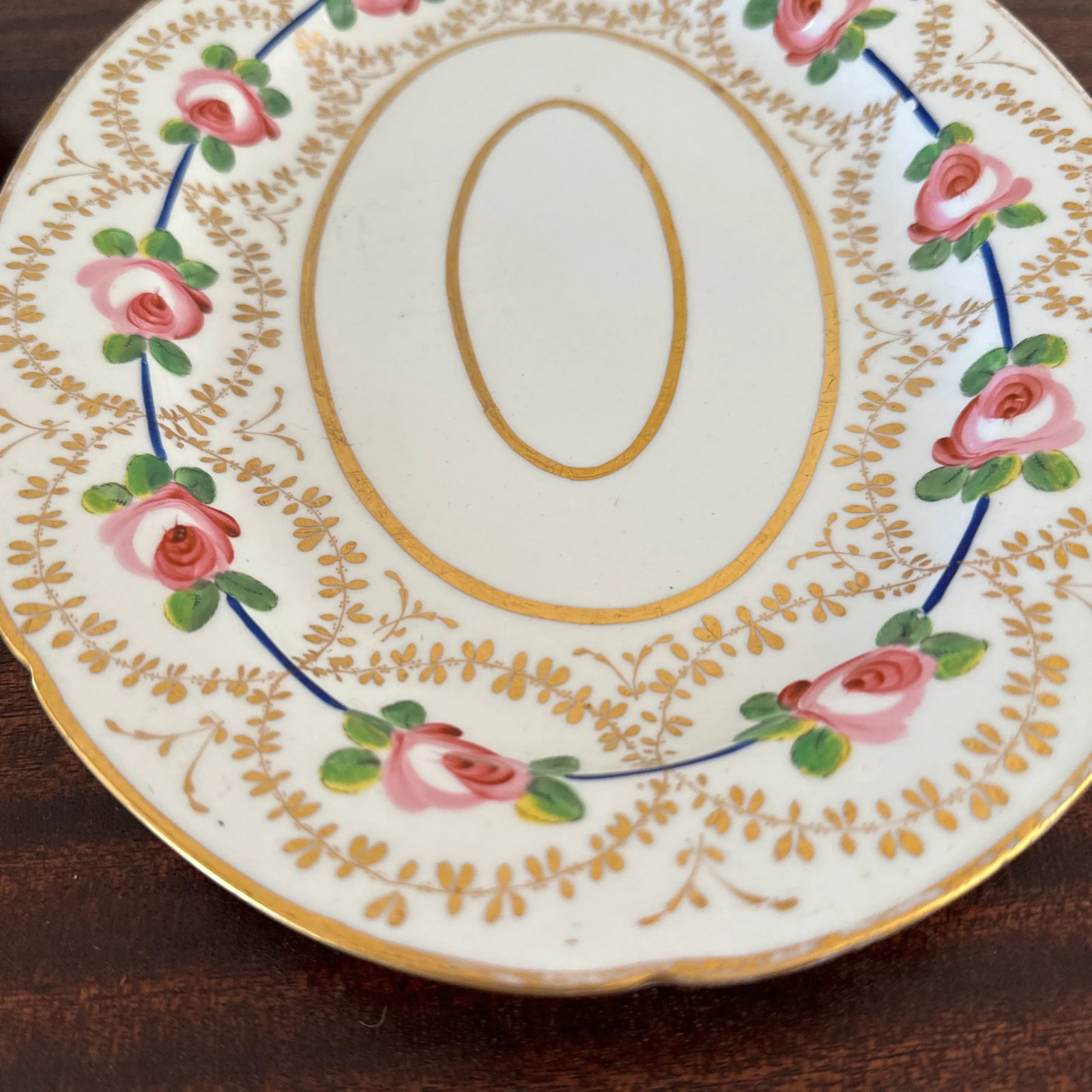 Early 19th Century Coalport Pink Rose Porcelain Platters- a Pair - 8