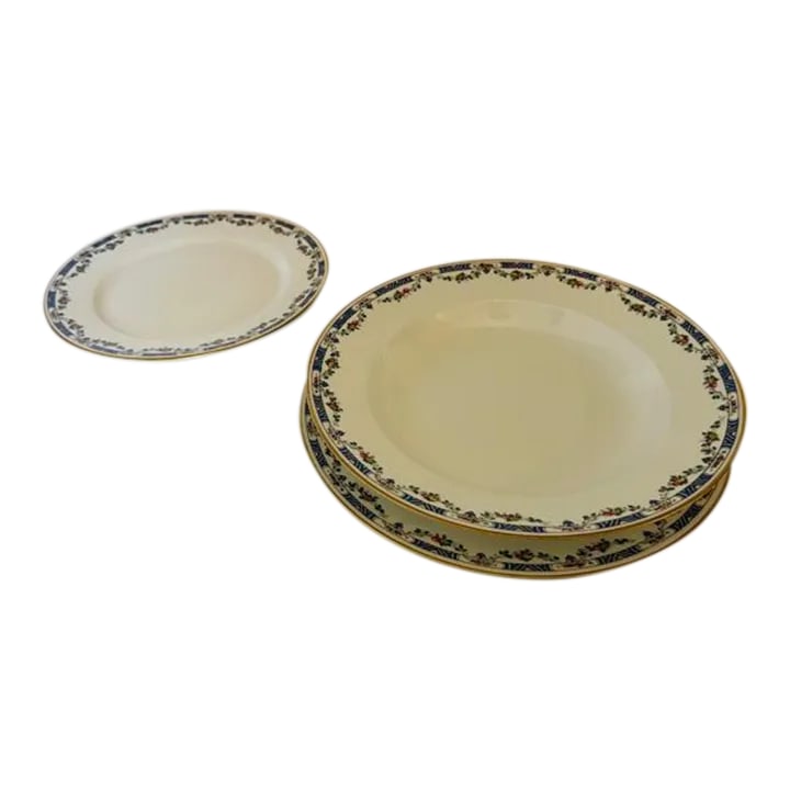 Early 20th Century Classic French Limoges Porcelain Dinner & Salad Plates- 8 Pieces (1 of 12)