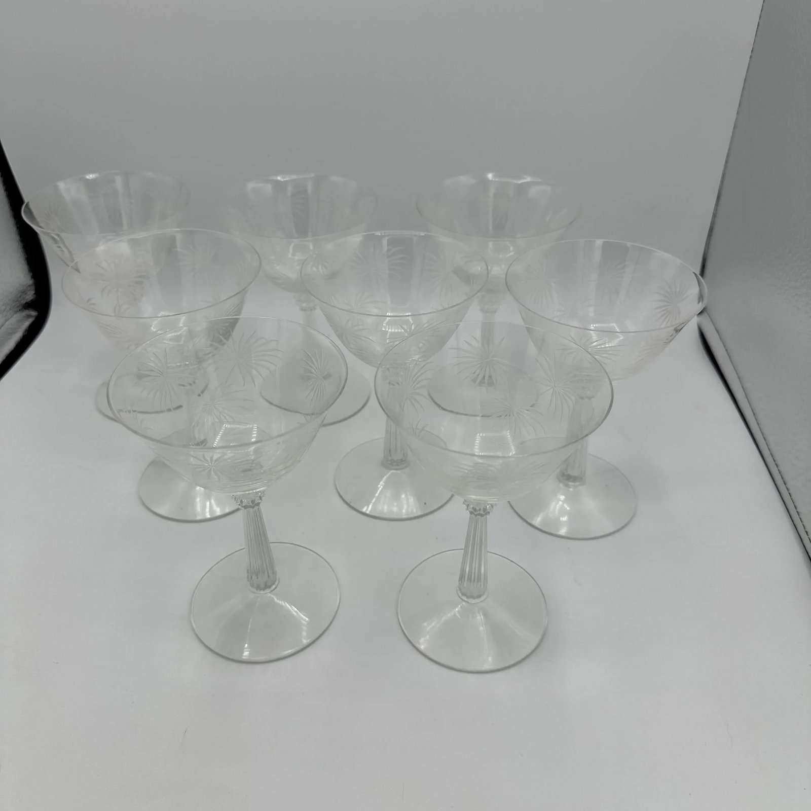Vintage Lido Clear by Fostoria Champagne/Tall Sherbet Glasses- Set of 8 - 2