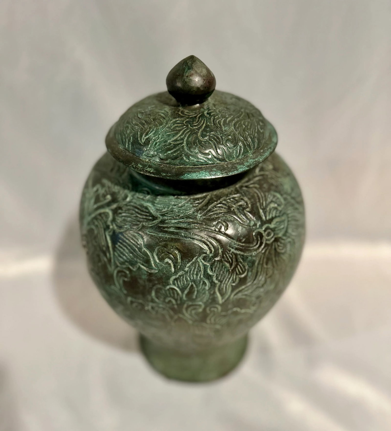 Maitland-Smith Verdigris Asian Ginger Jar - 2