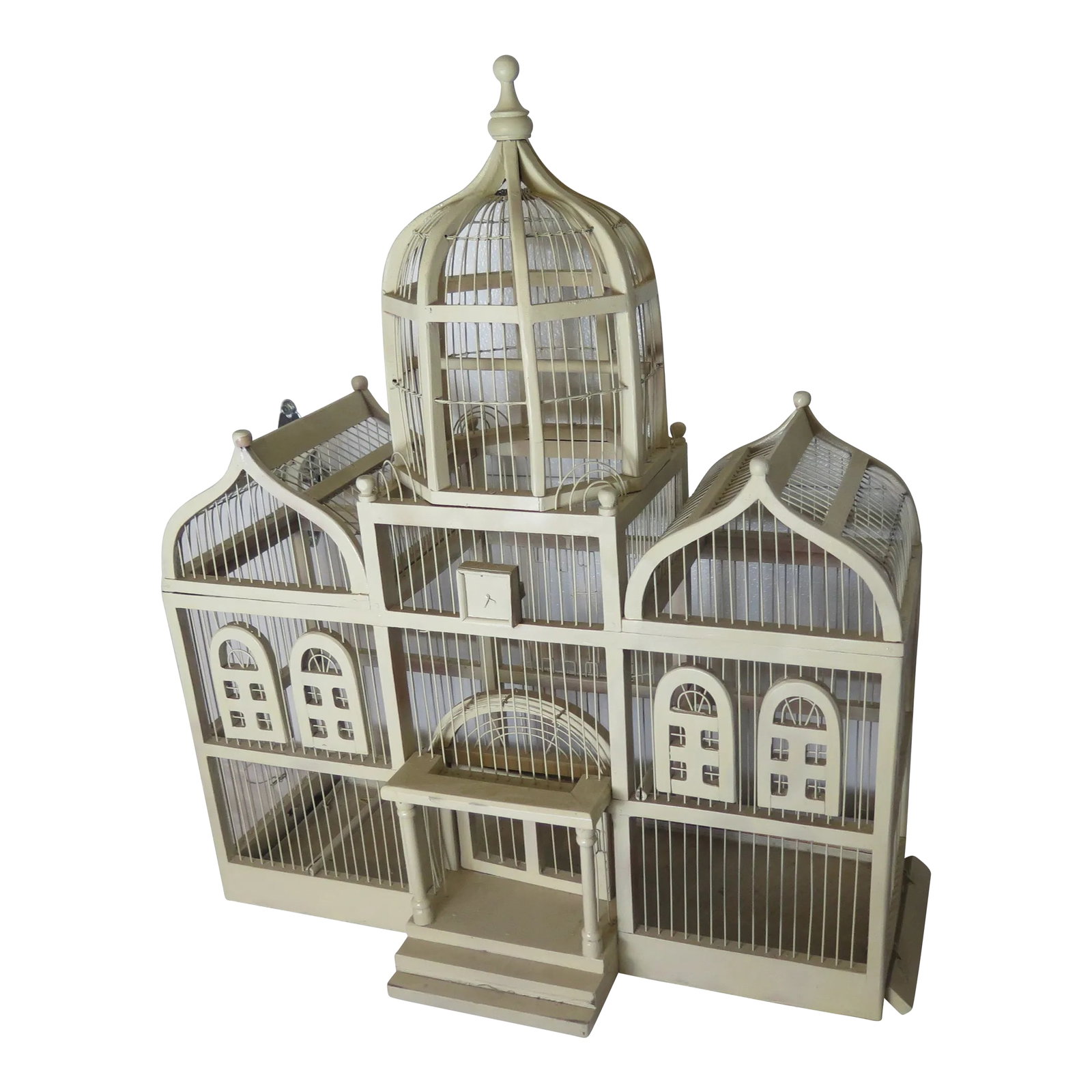 Harrods Department Store 19th Century French Gabled and Metal Hand Crafted Birdcage: My grandmother was an avid collector. My mother told me that in the 1950s my grandmother had this birdcage shipped from Harrods in London, to her residence in New York City's upper West side. I