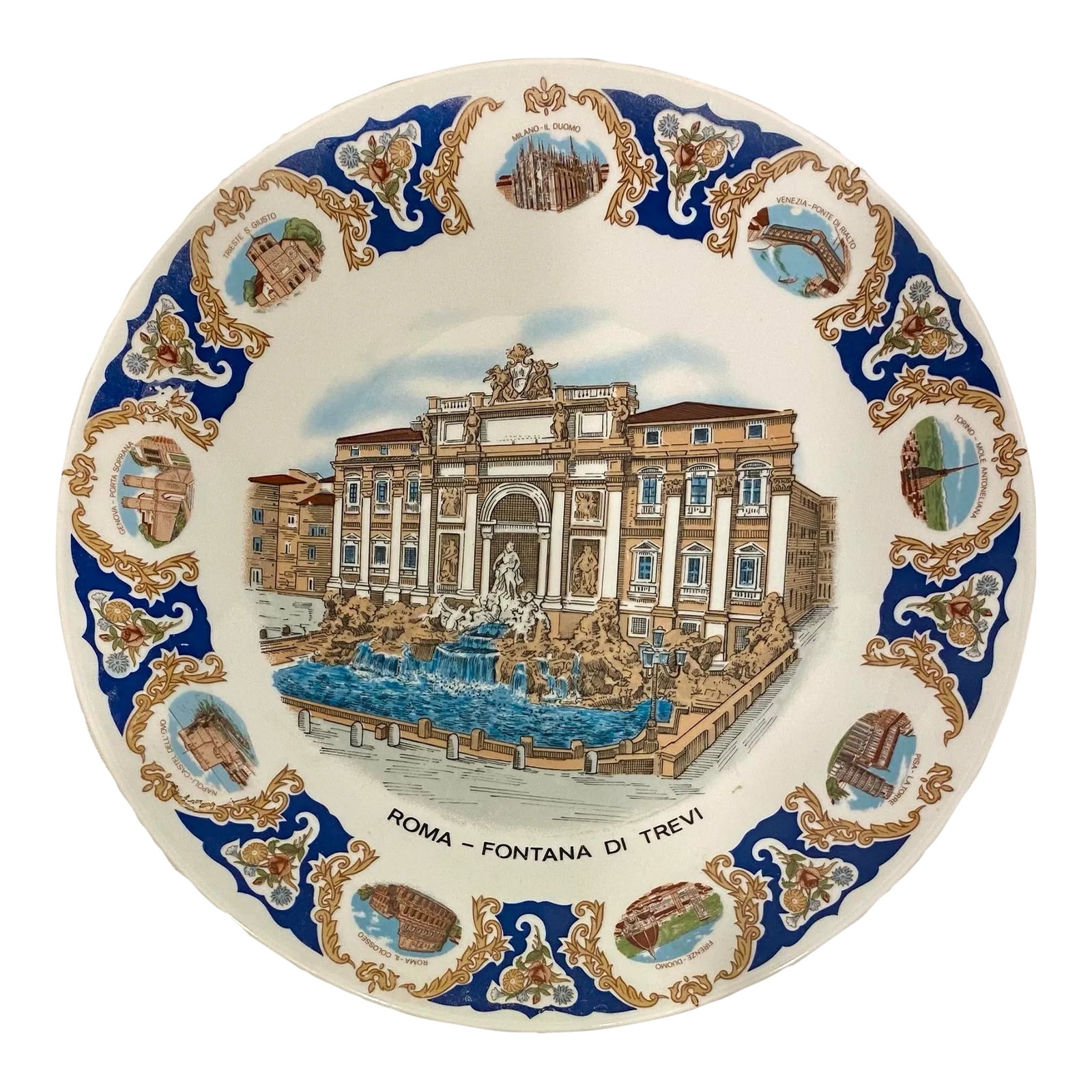 1960s Vintage Richard Ginori Trevi Fountain Decorative Plate (1 of 8)