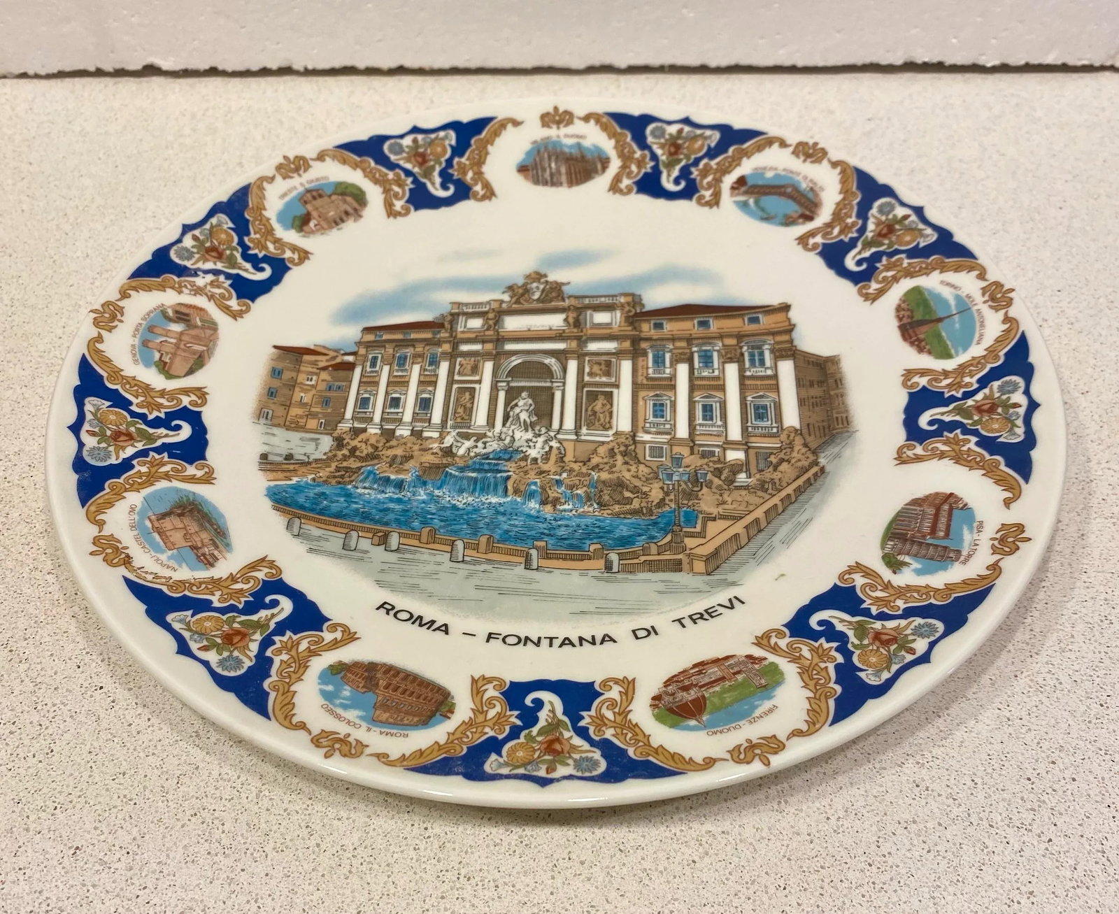 1960s Vintage Richard Ginori Trevi Fountain Decorative Plate - 2