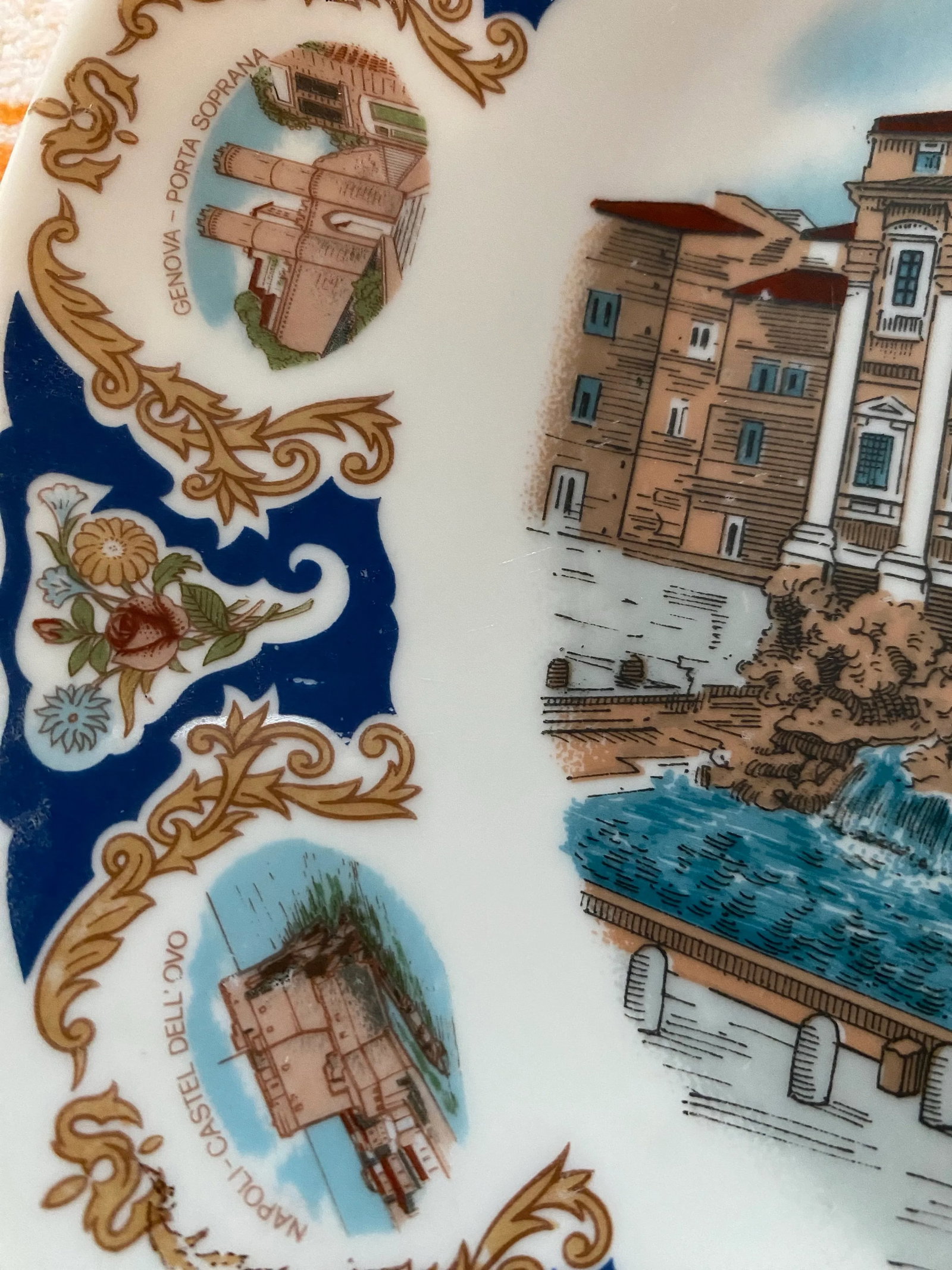 1960s Vintage Richard Ginori Trevi Fountain Decorative Plate - 7