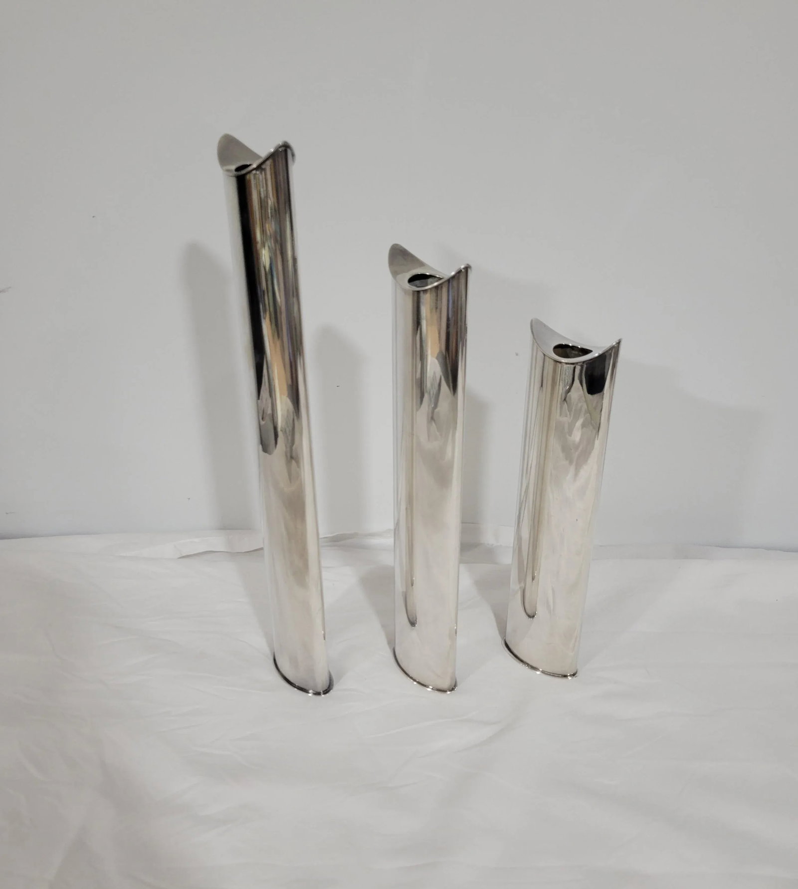 1980s Italian Modern "Giselle" Candleholder or Vases by Sabattini Argenta, Set of 3 - 3