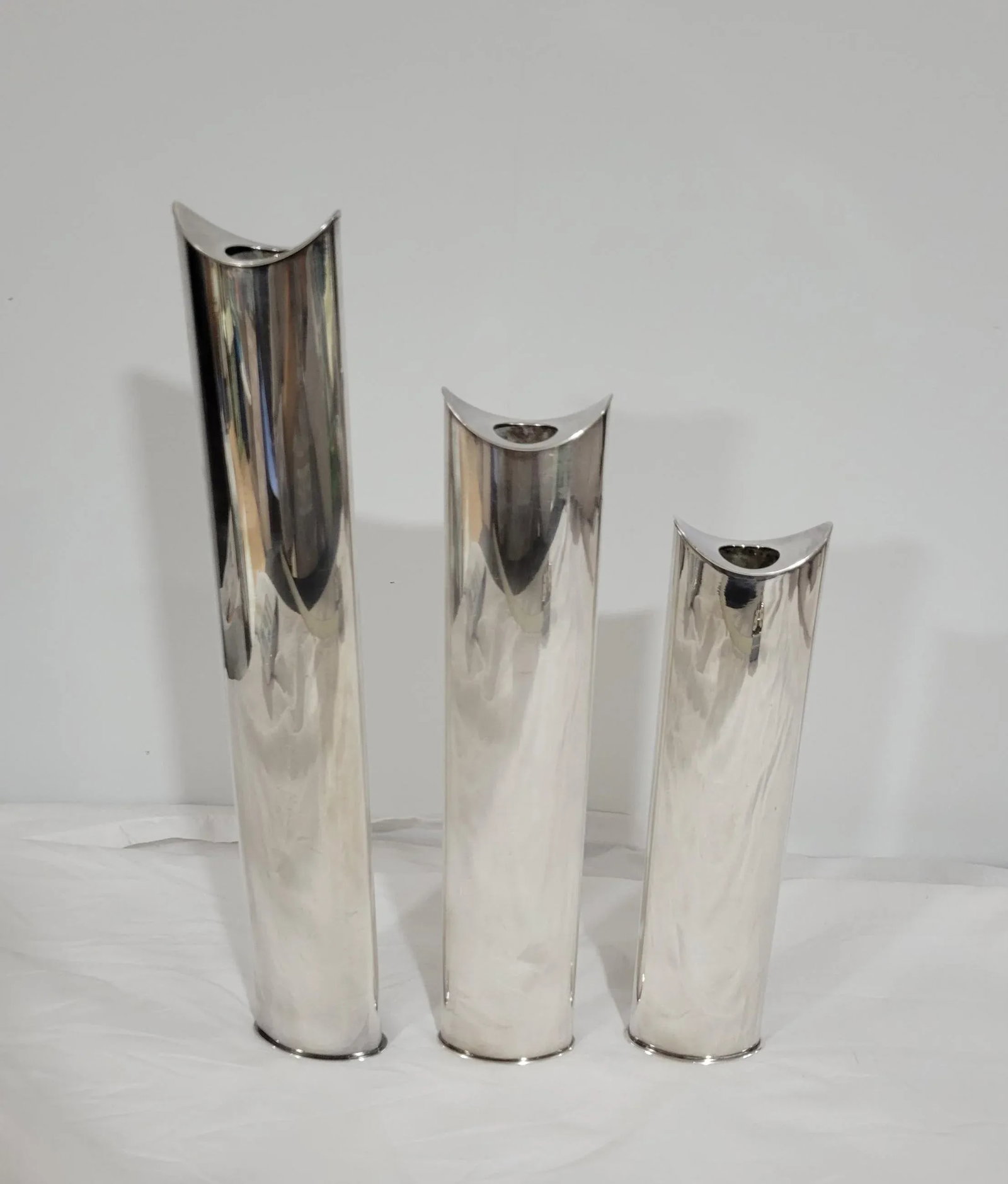 1980s Italian Modern "Giselle" Candleholder or Vases by Sabattini Argenta, Set of 3 - 4