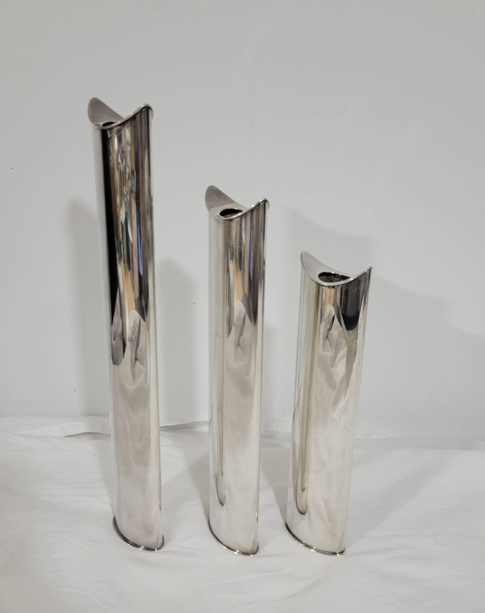 1980s Italian Modern "Giselle" Candleholder or Vases by Sabattini Argenta, Set of 3 - 5