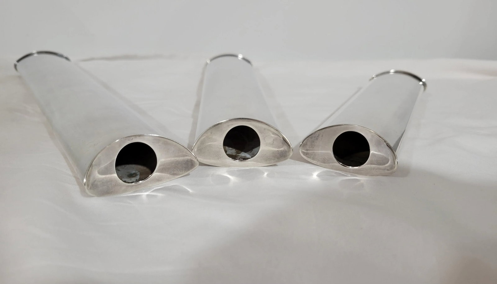1980s Italian Modern "Giselle" Candleholder or Vases by Sabattini Argenta, Set of 3 - 7