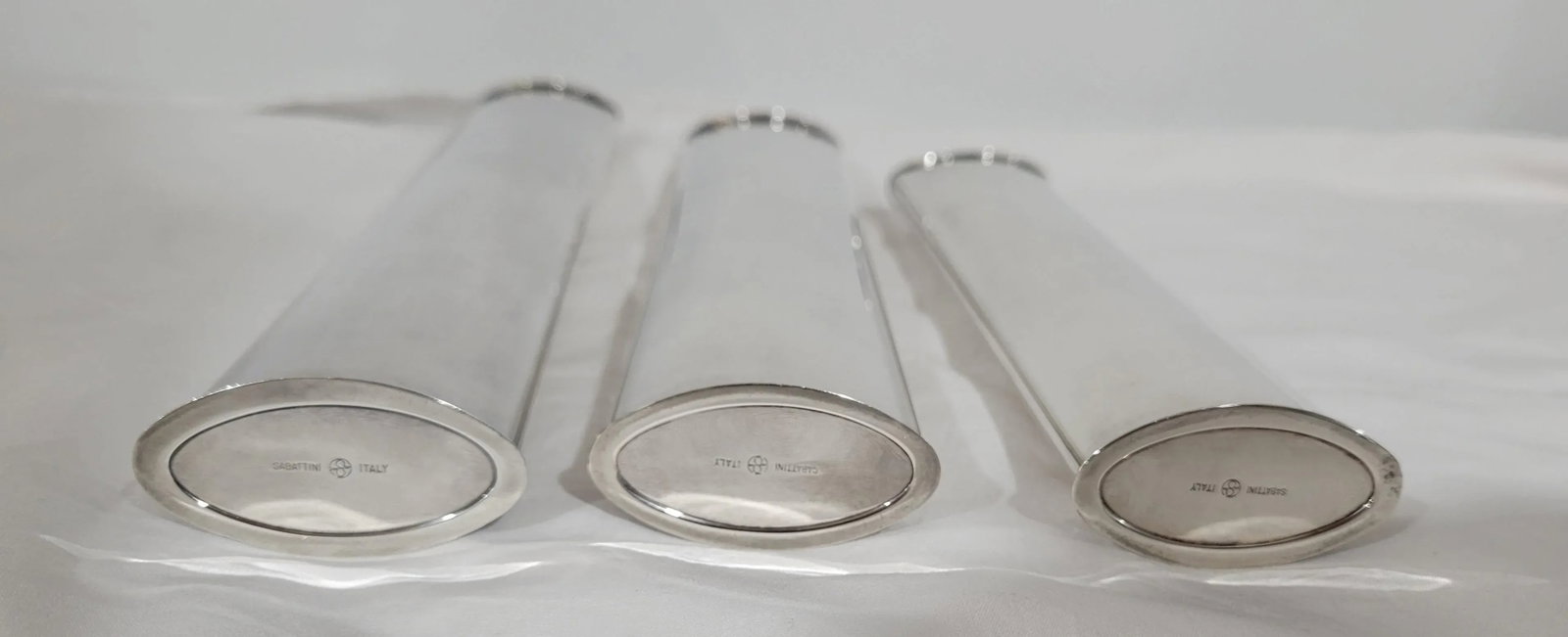1980s Italian Modern "Giselle" Candleholder or Vases by Sabattini Argenta, Set of 3 - 8