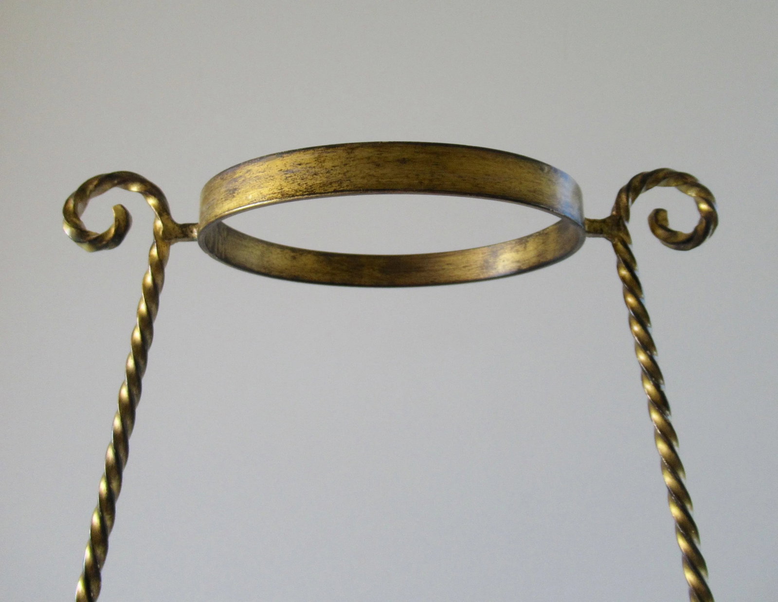Vintage Hollywood Regency Italian Gold Gilt Metal Rope Handwrought 3-Tier Serving Tower - 7